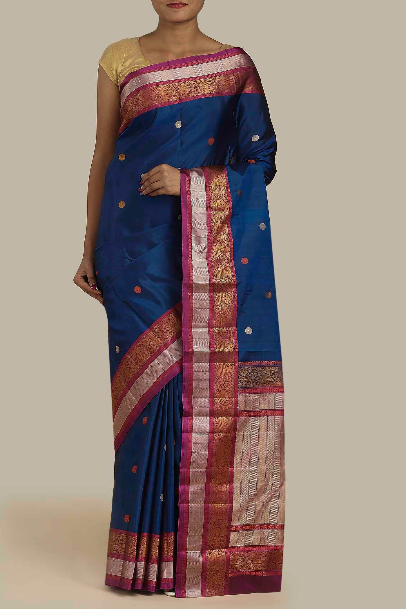 Blue Kanchipuram Silk Saree