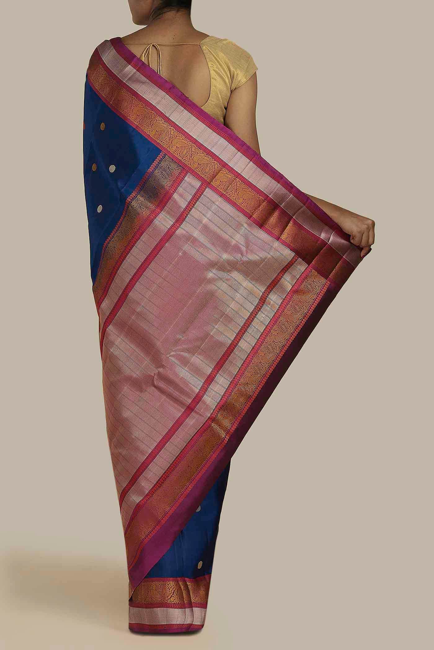 Blue Kanchipuram Silk Saree