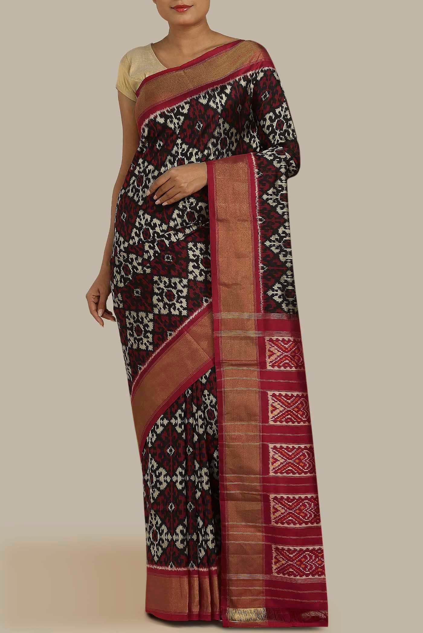 Black Pochampally Silk Saree