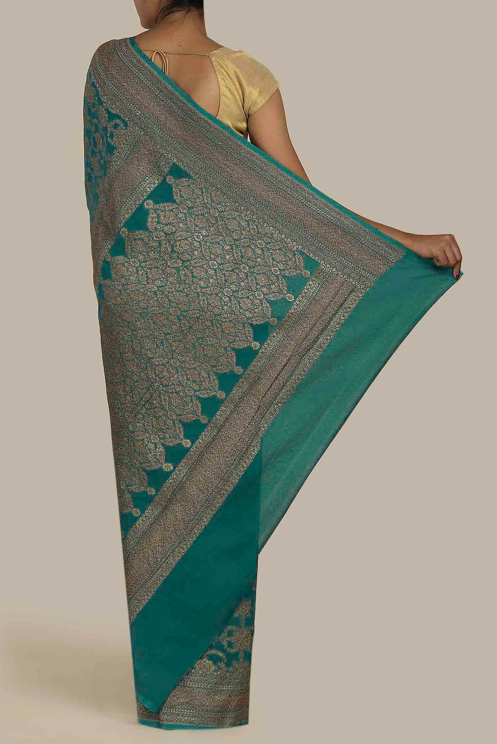 Blue Banarasi Georgette Saree