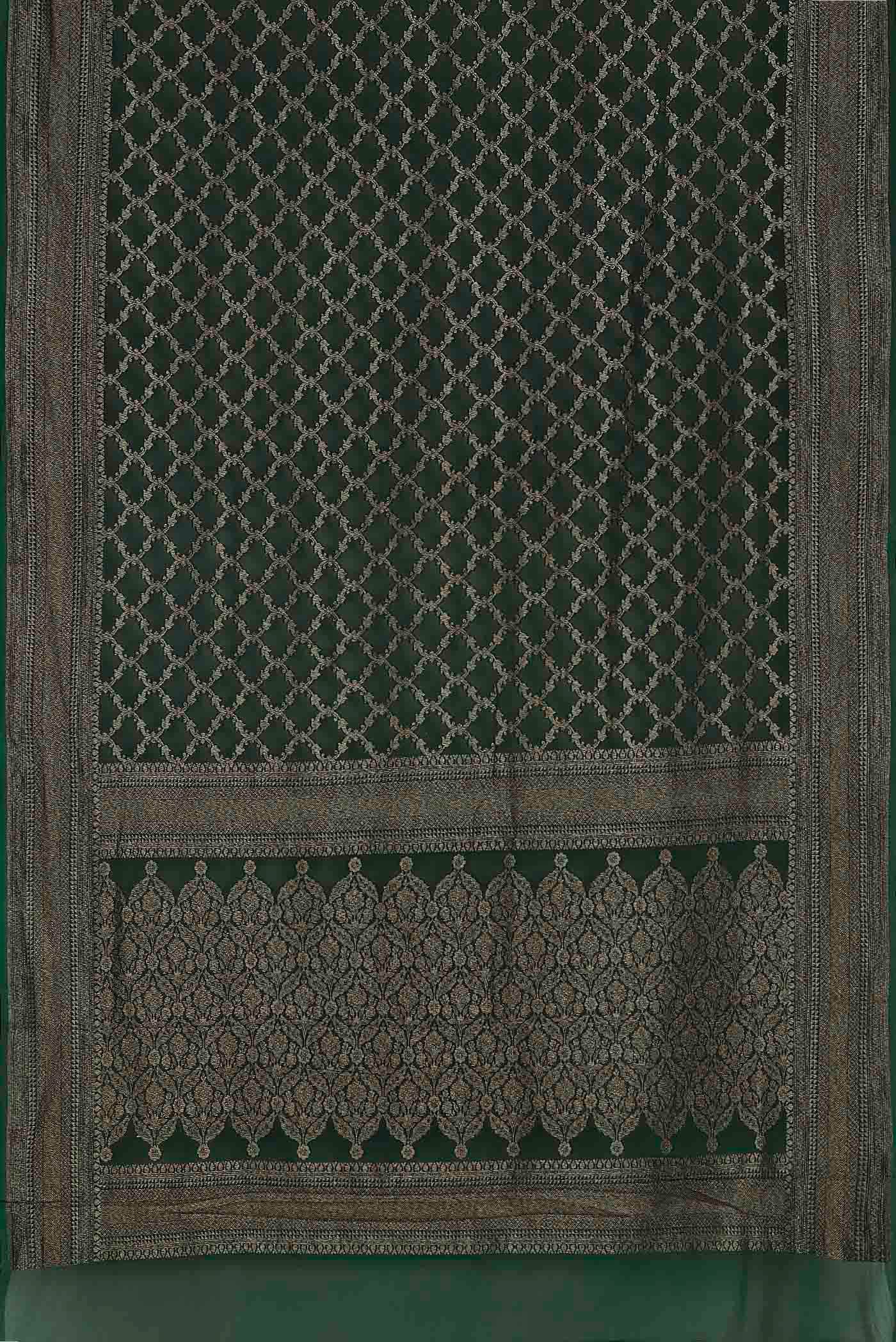 Green Banarasi Georgette Saree