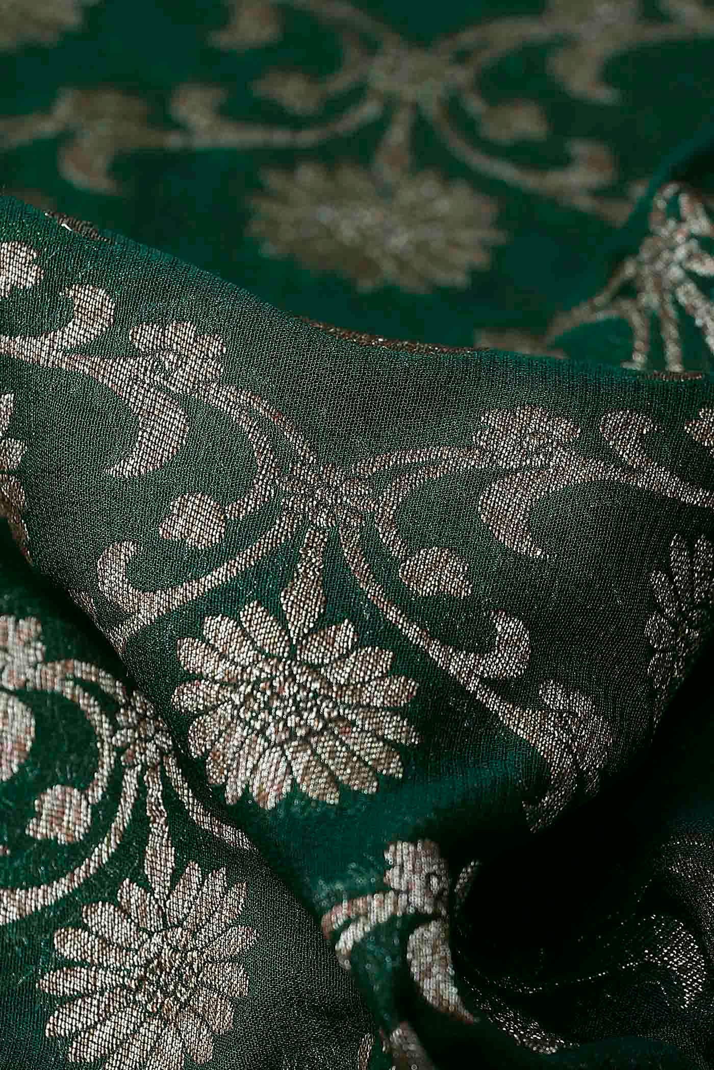 Green Banarasi Georgette Saree