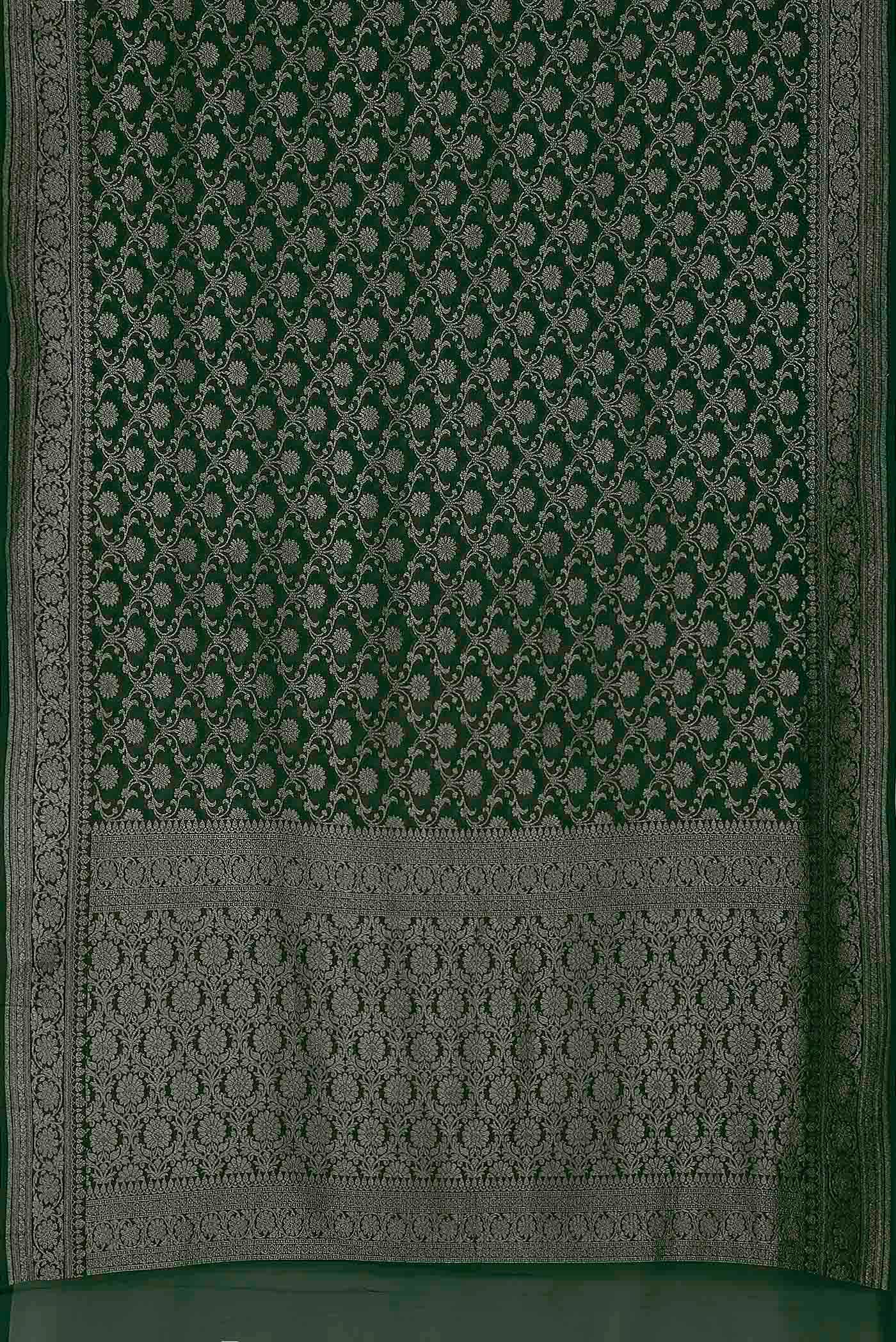Green Banarasi Georgette Saree
