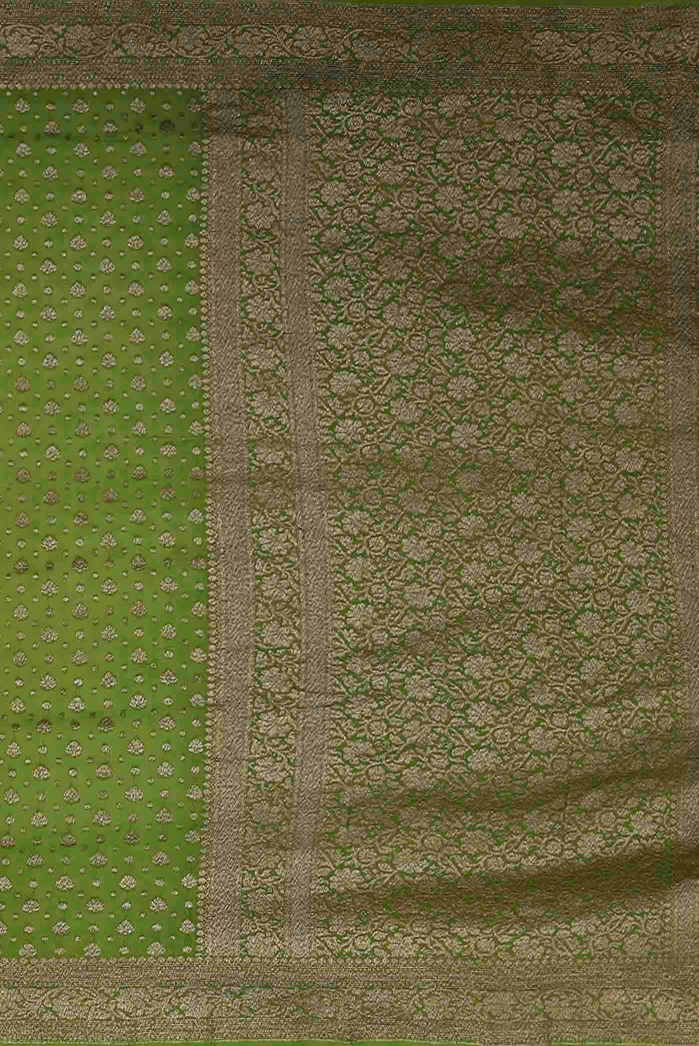 Green Banarasi Georgette Saree
