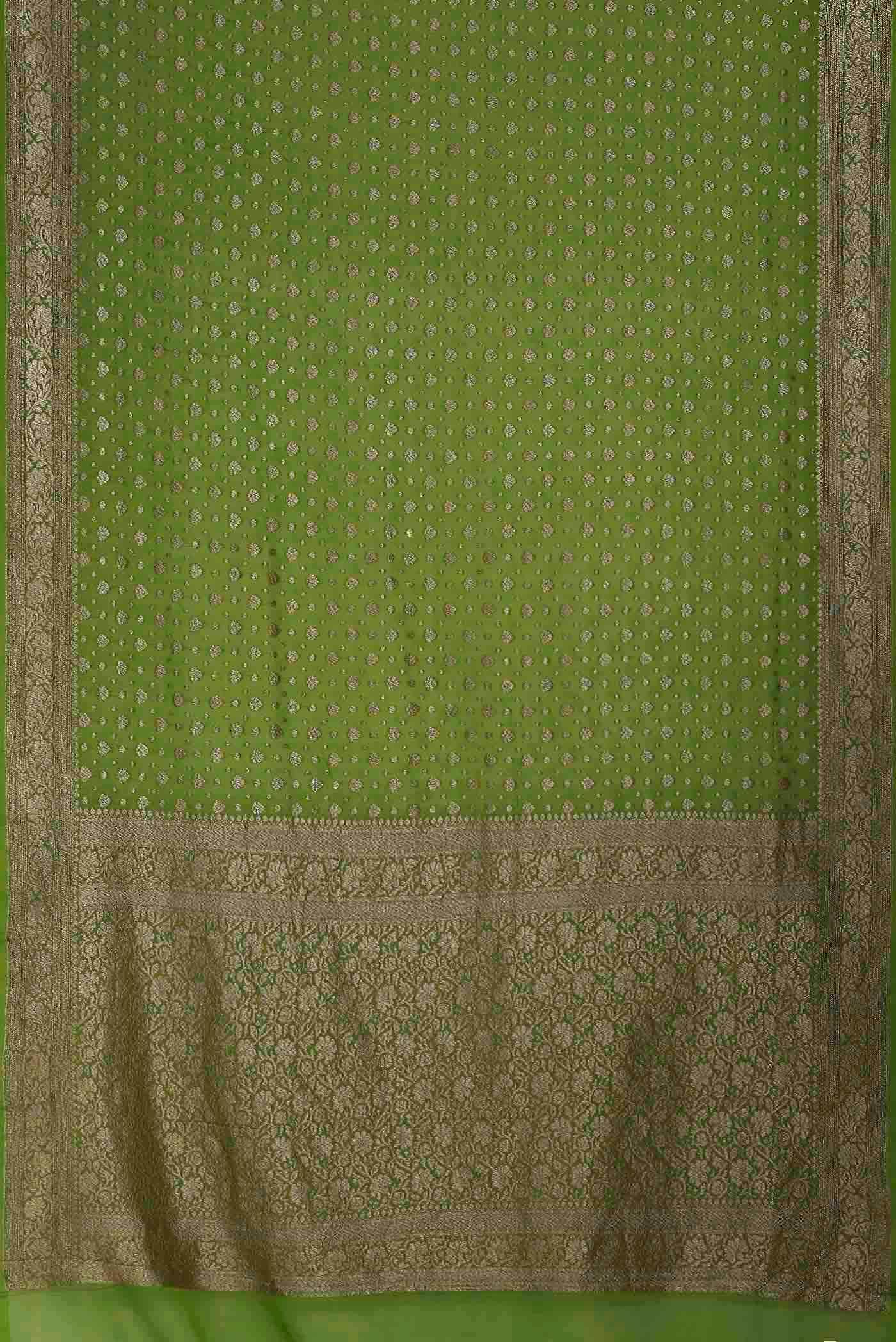Green Banarasi Georgette Saree