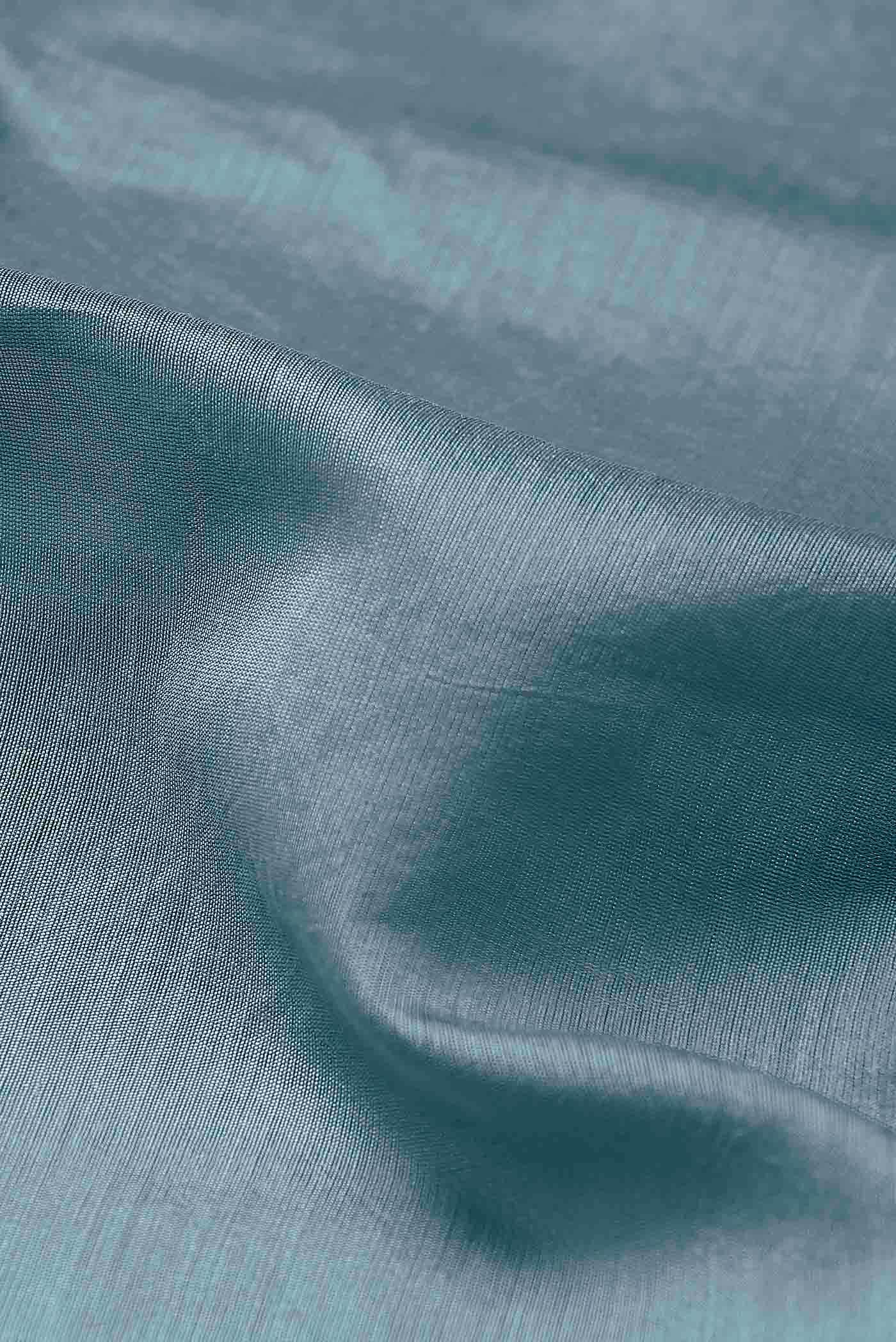 Light Blue Chanderi Silk Cotton Saree