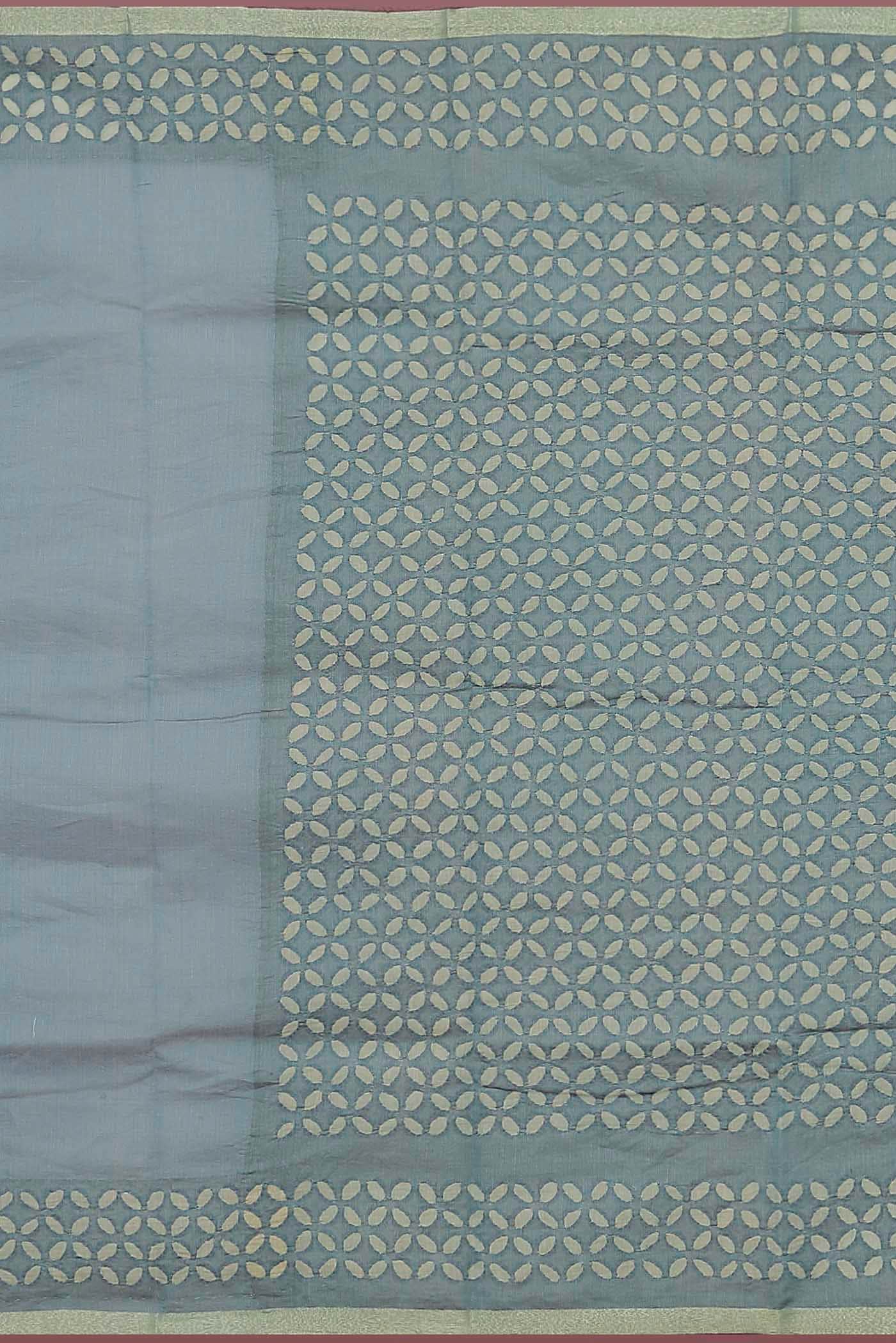 Light Blue Chanderi Silk Cotton Saree