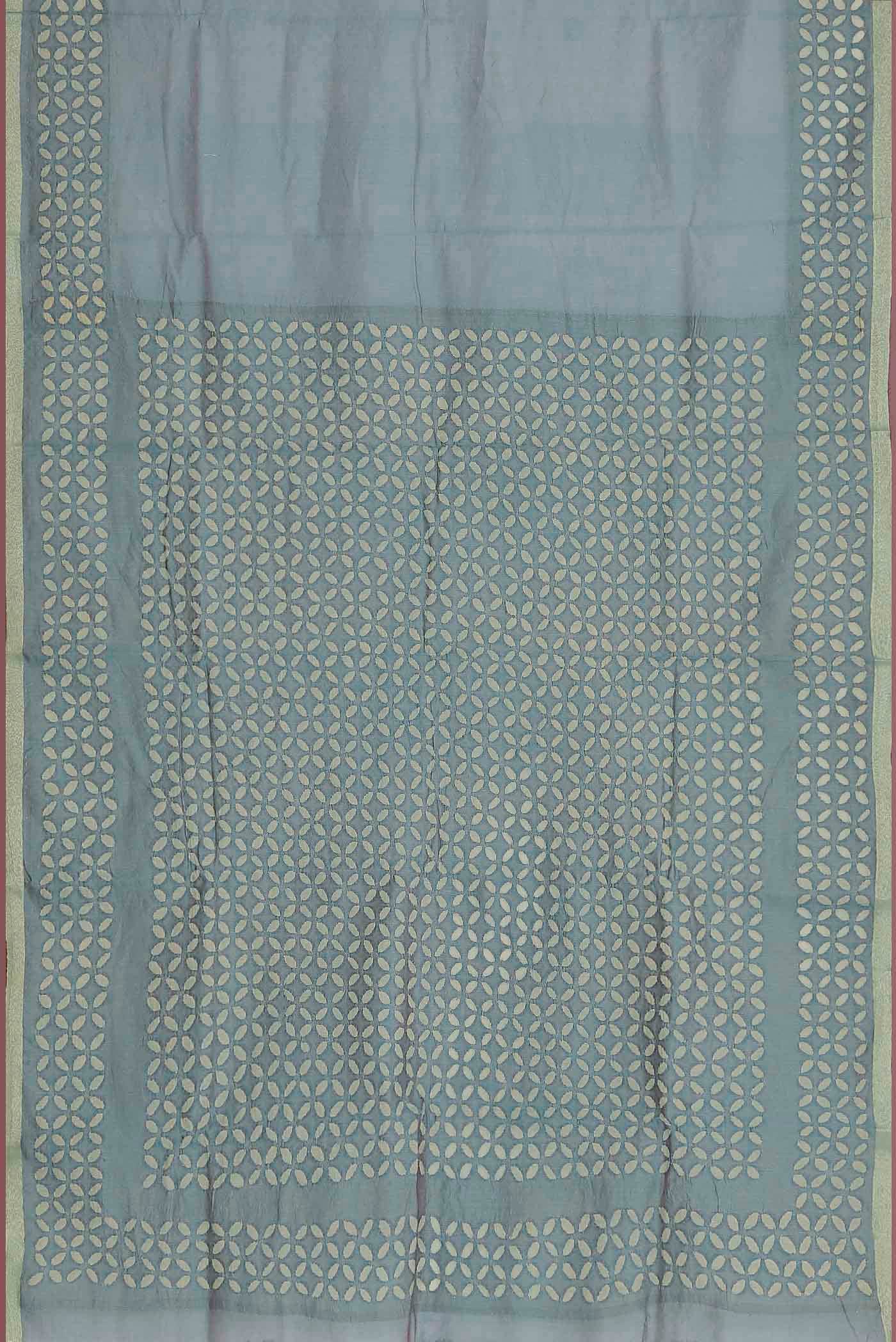 Light Blue Chanderi Silk Cotton Saree