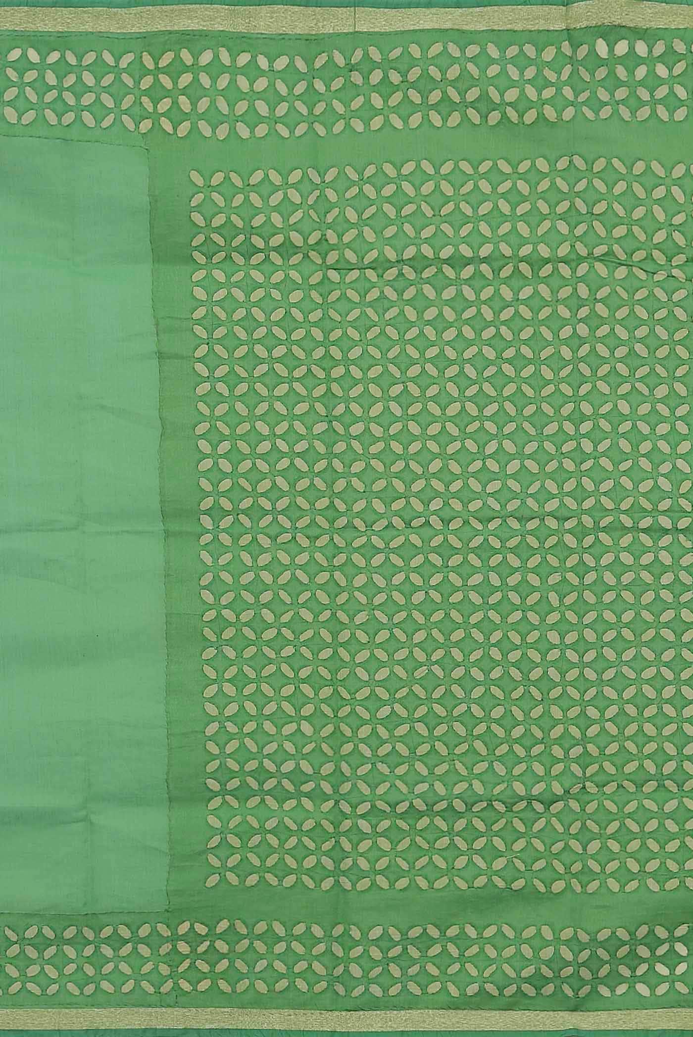 Green Chanderi Silk Cotton Saree