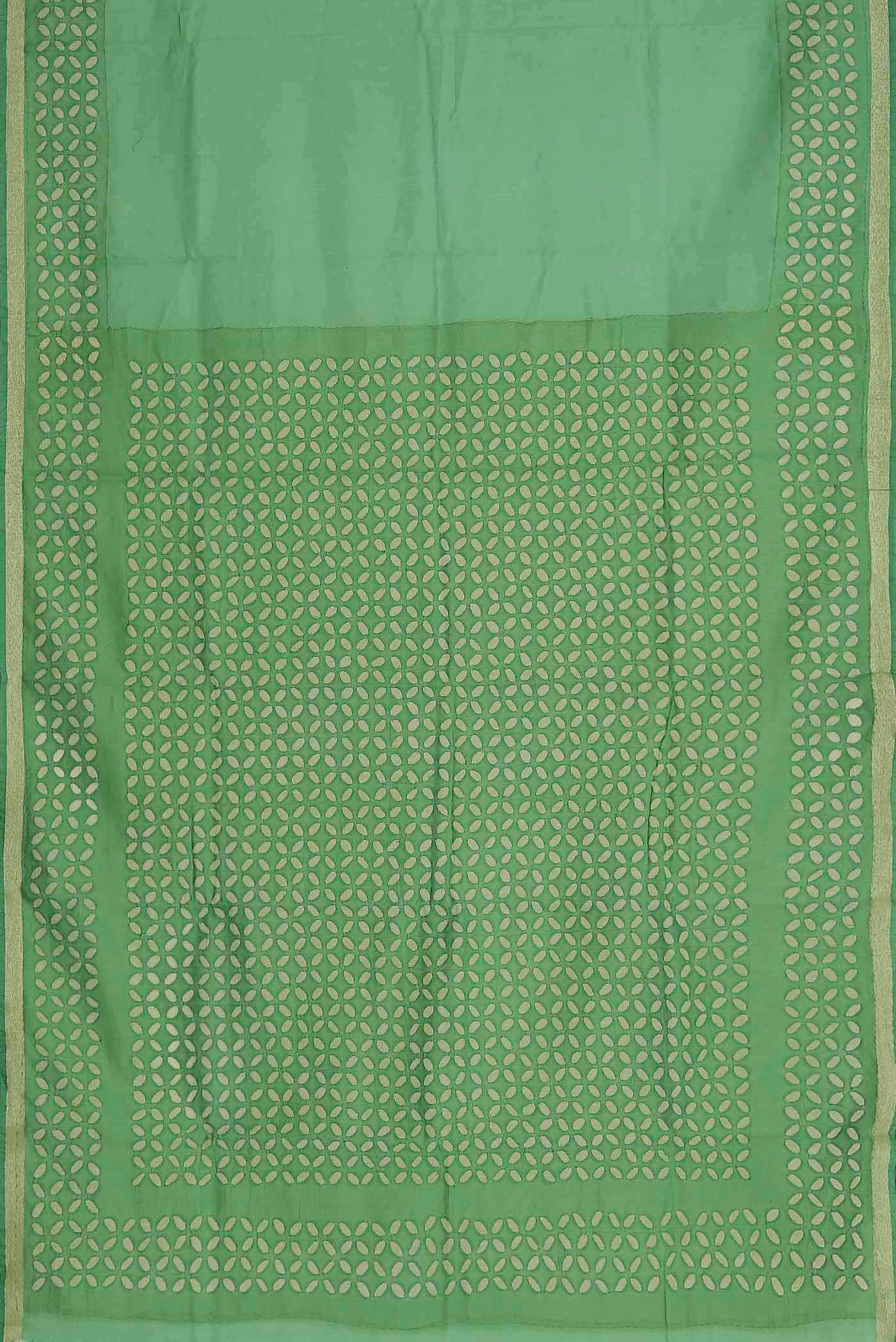 Green Chanderi Silk Cotton Saree