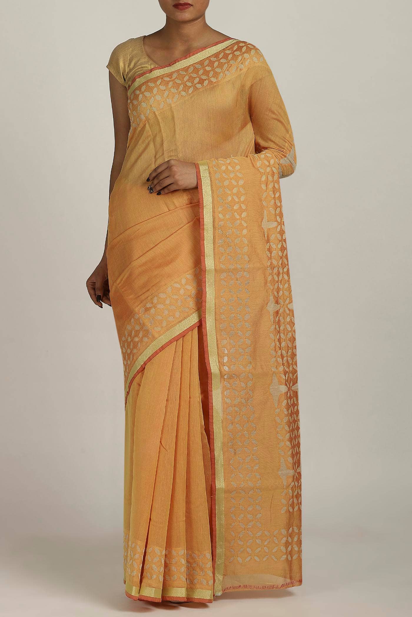 Yellow Chanderi Silk Cotton Saree