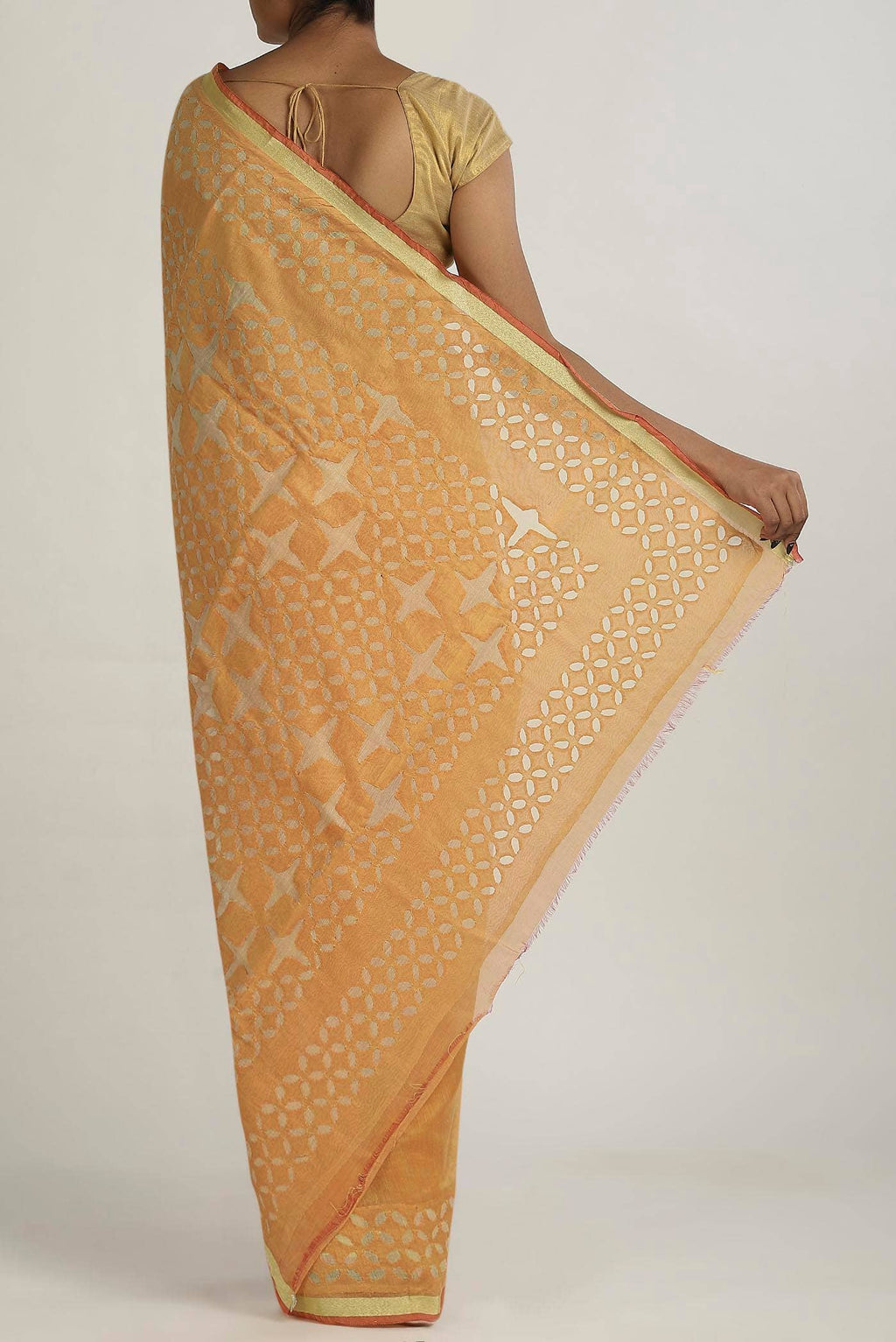 Yellow Chanderi Silk Cotton Saree