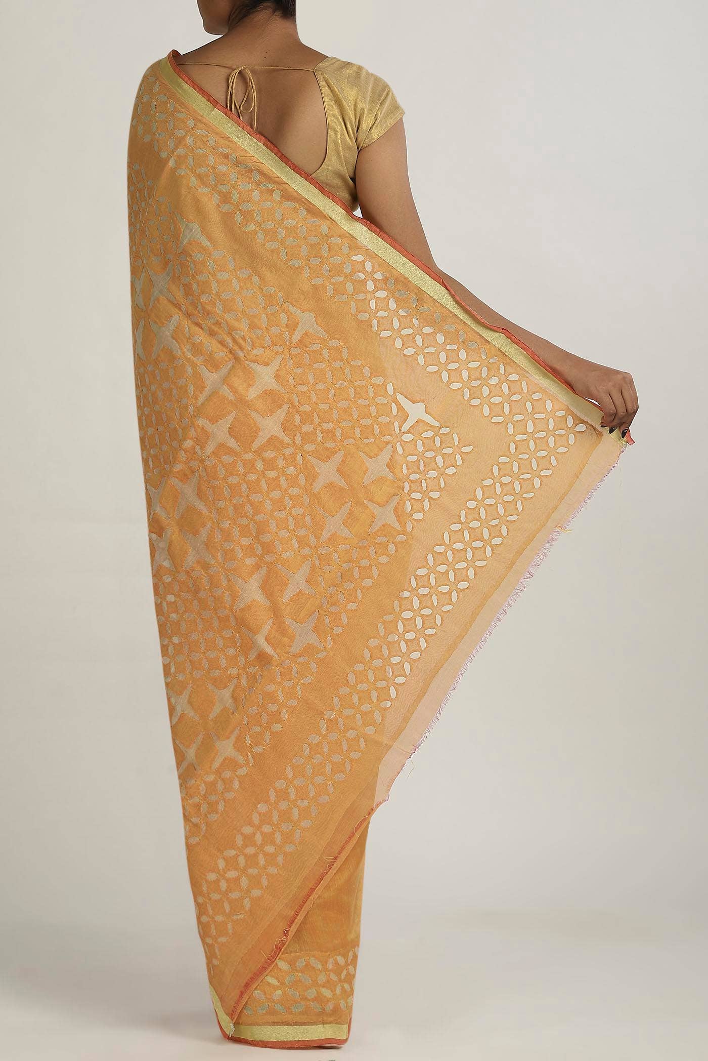 Yellow Chanderi Silk Cotton Saree