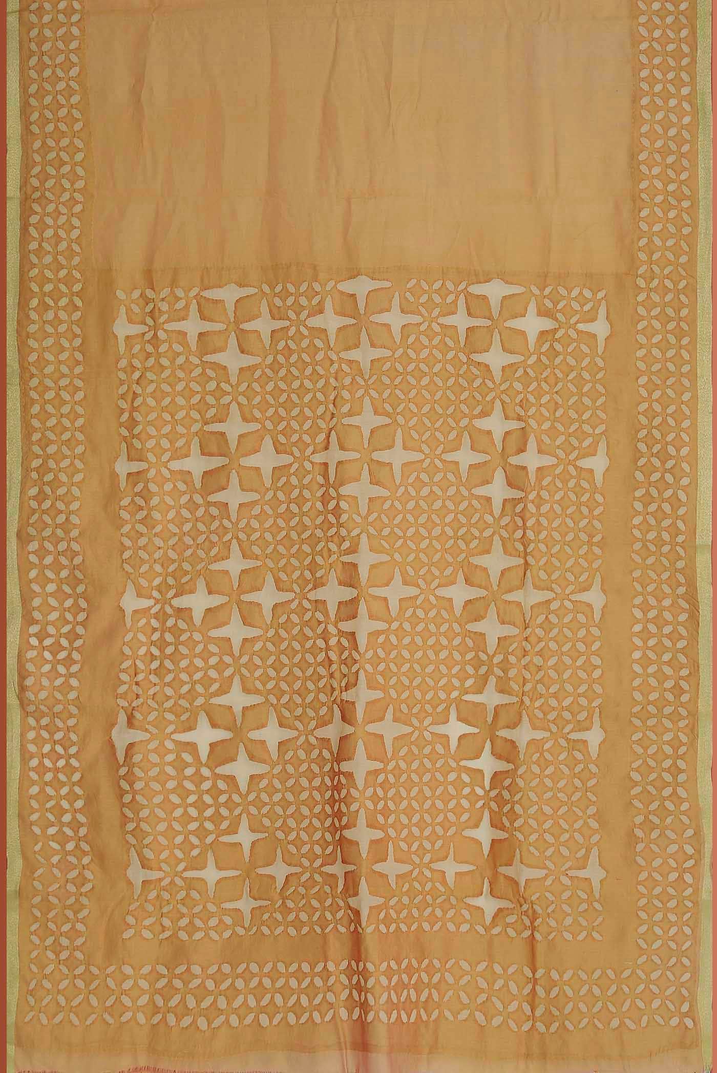 Yellow Chanderi Silk Cotton Saree