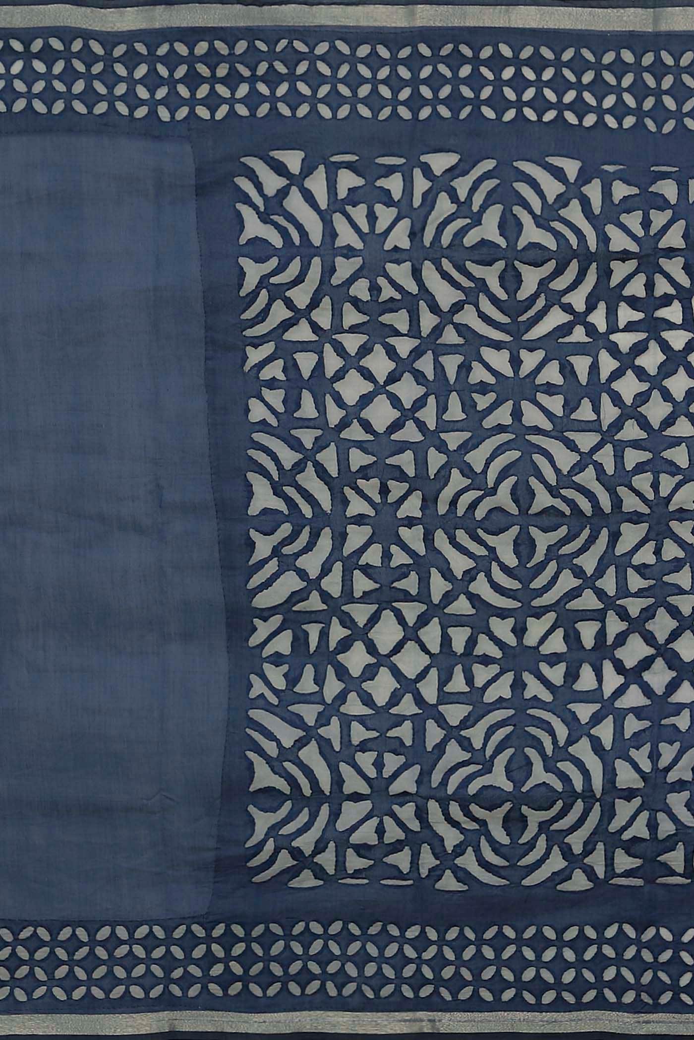 Blue Chanderi Silk Cotton Saree
