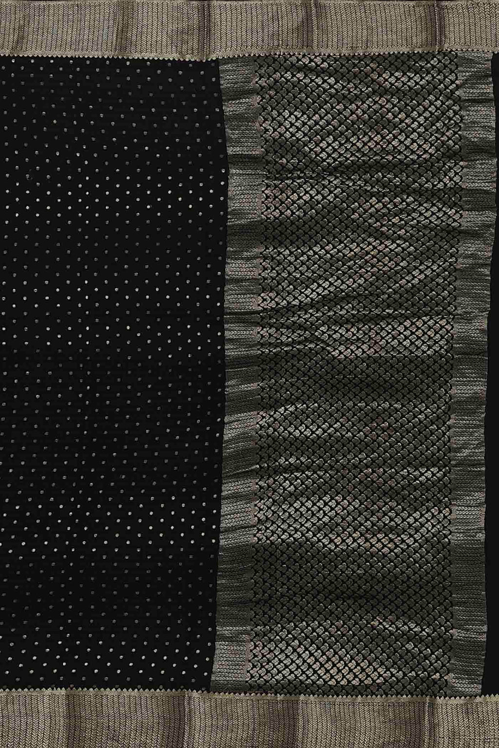Black Mysore Crepe Saree