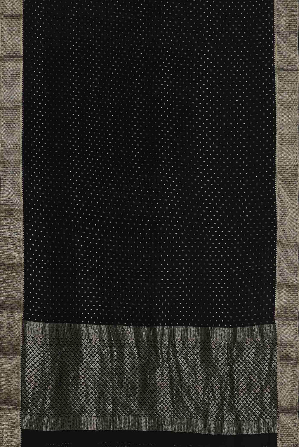 Black Mysore Crepe Saree