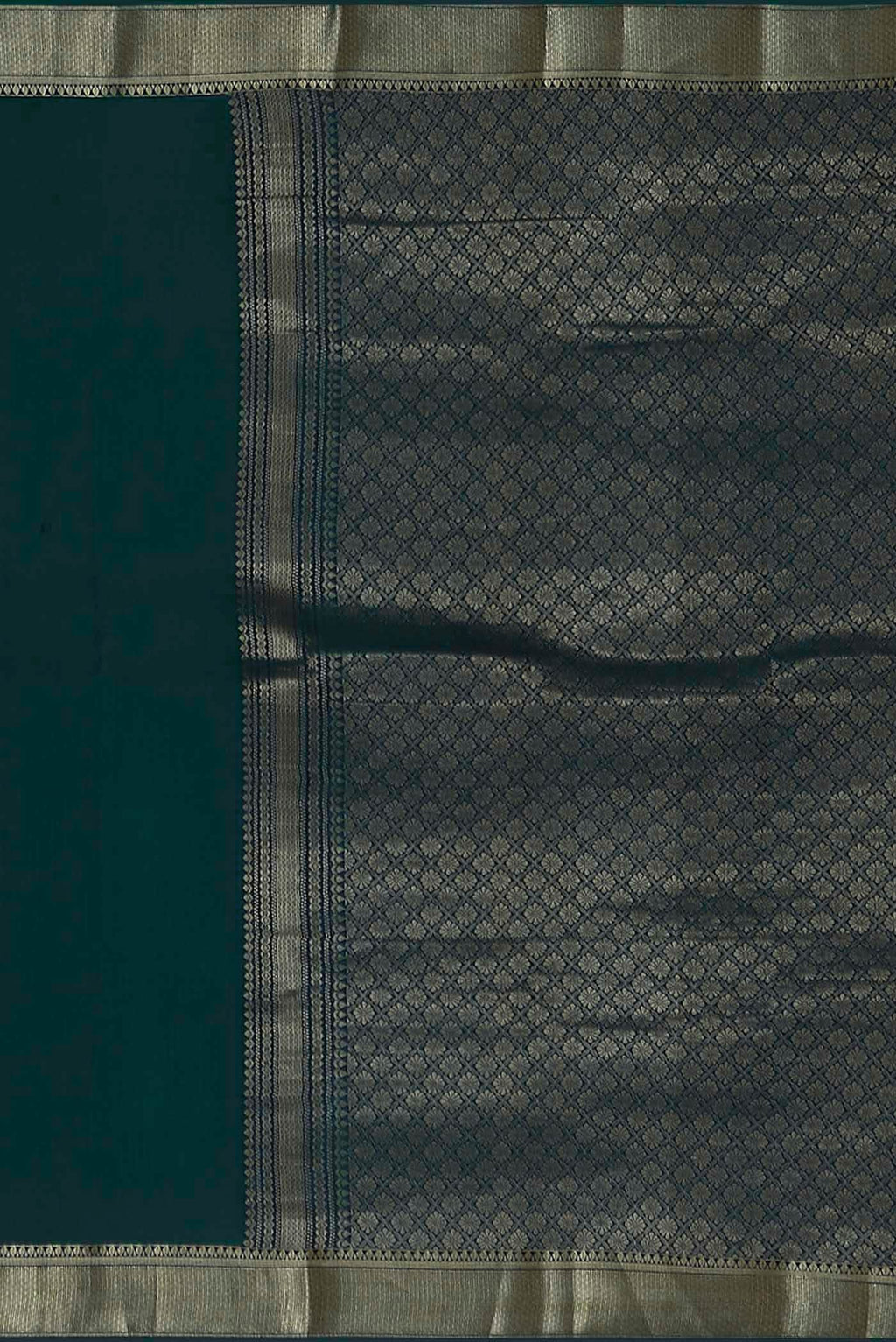 Blue Mysore Crepe Saree