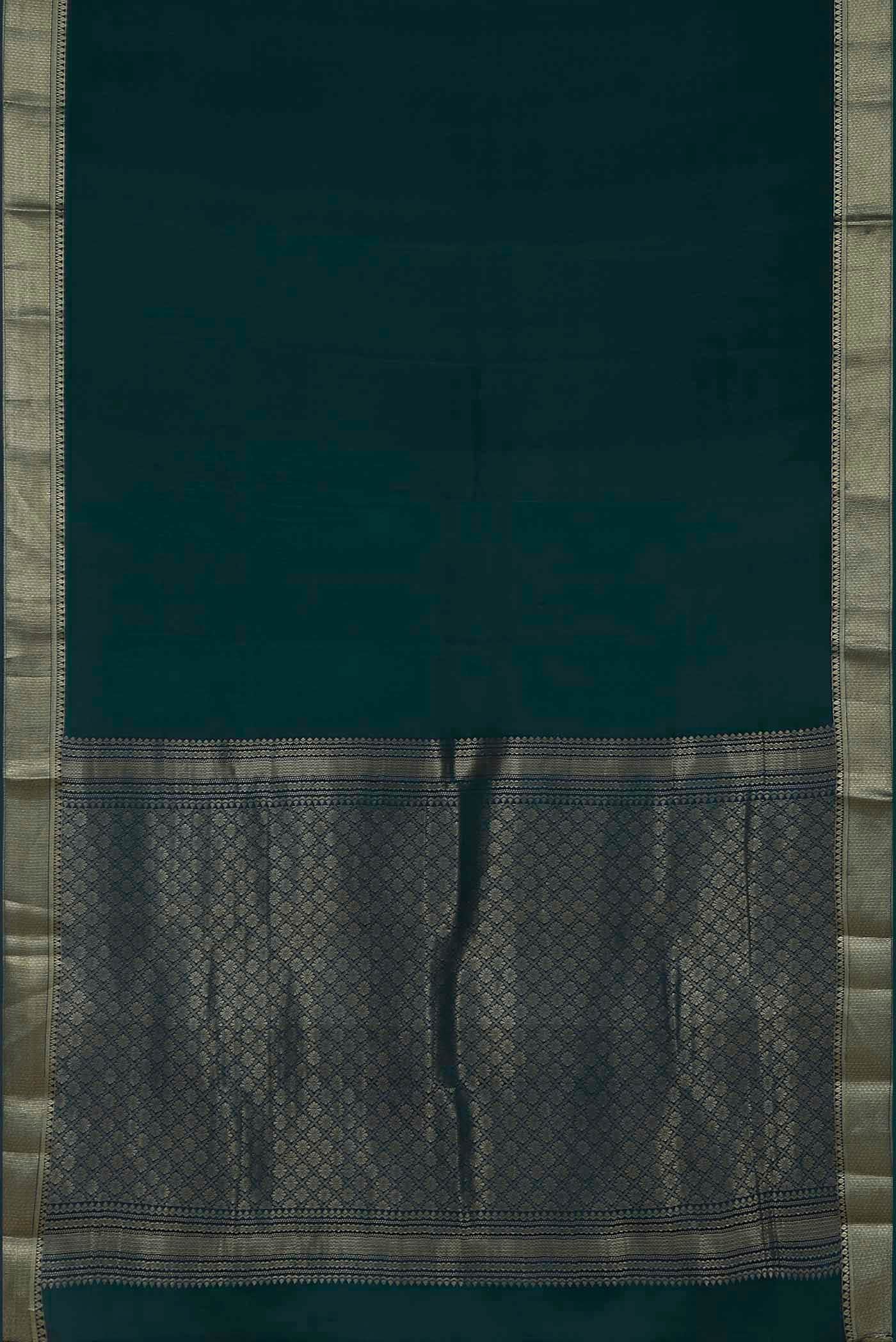 Blue Mysore Crepe Saree
