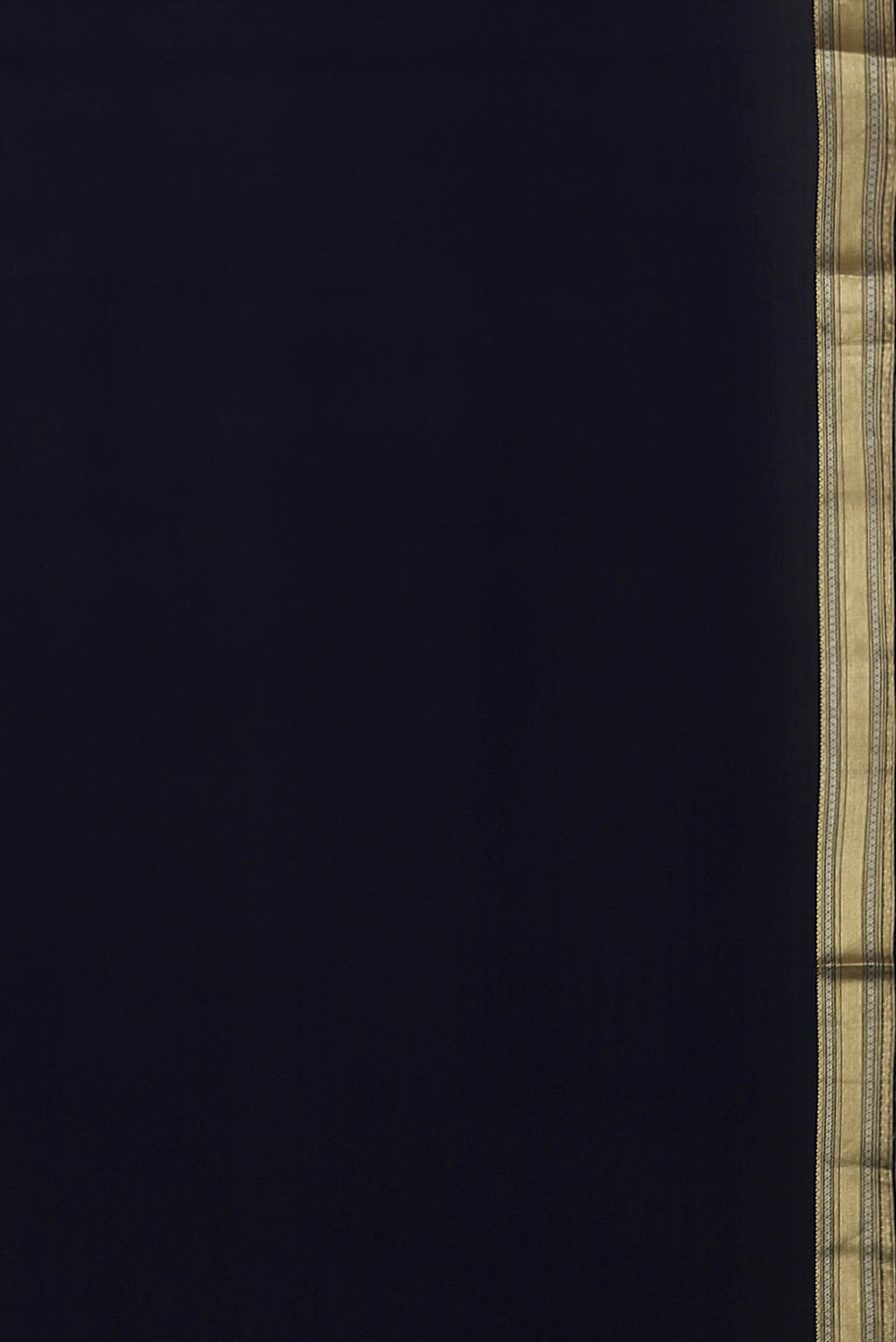 Navy Blue Mysore Crepe Saree