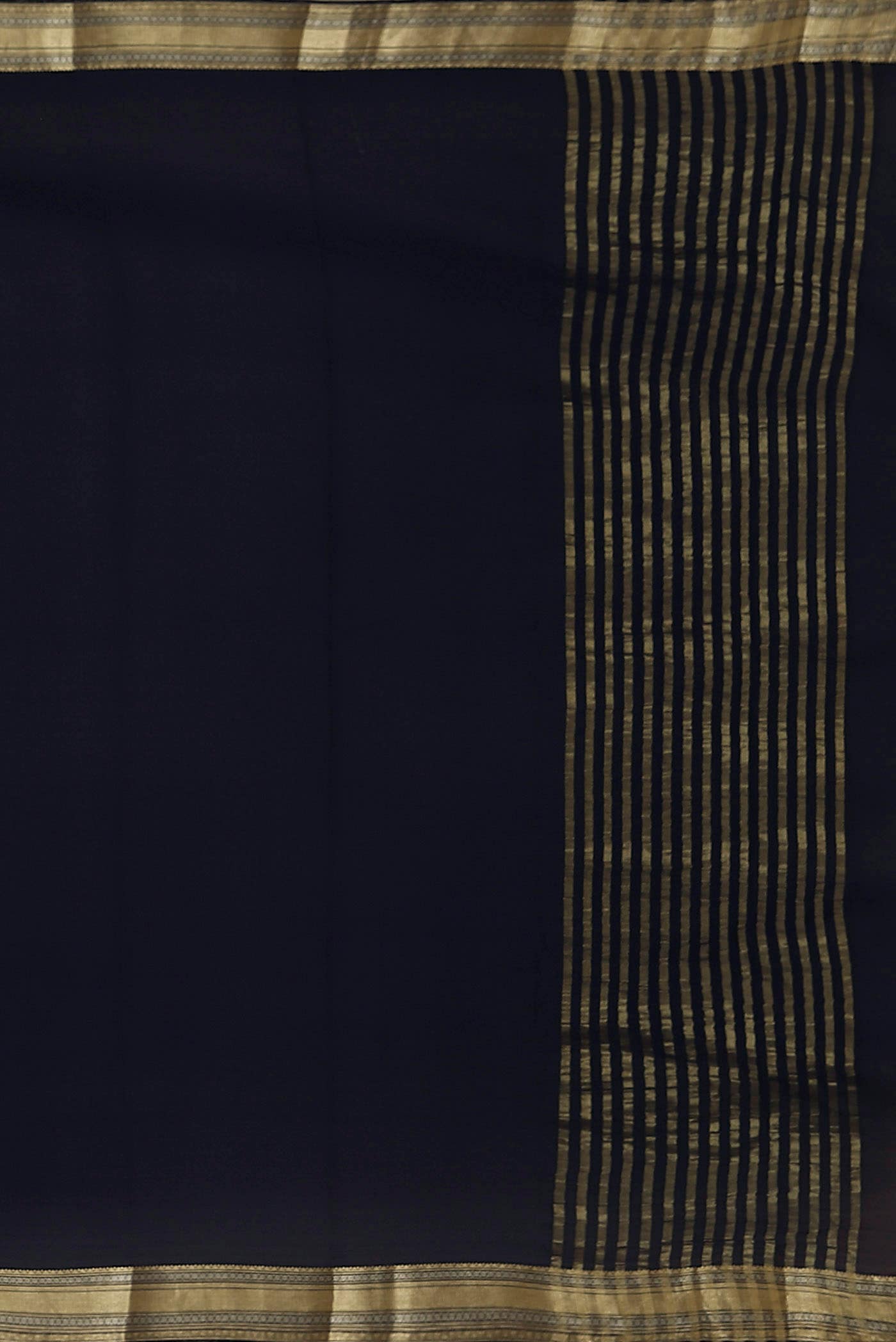Navy Blue Mysore Crepe Saree