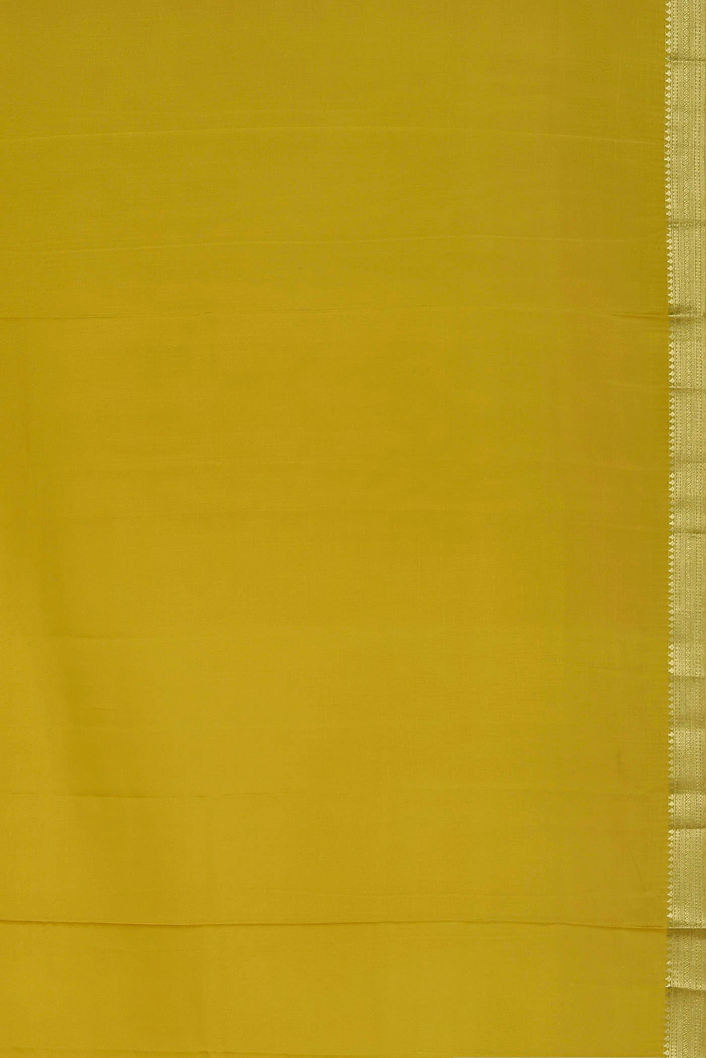 Yellow Mysore Crepe Saree