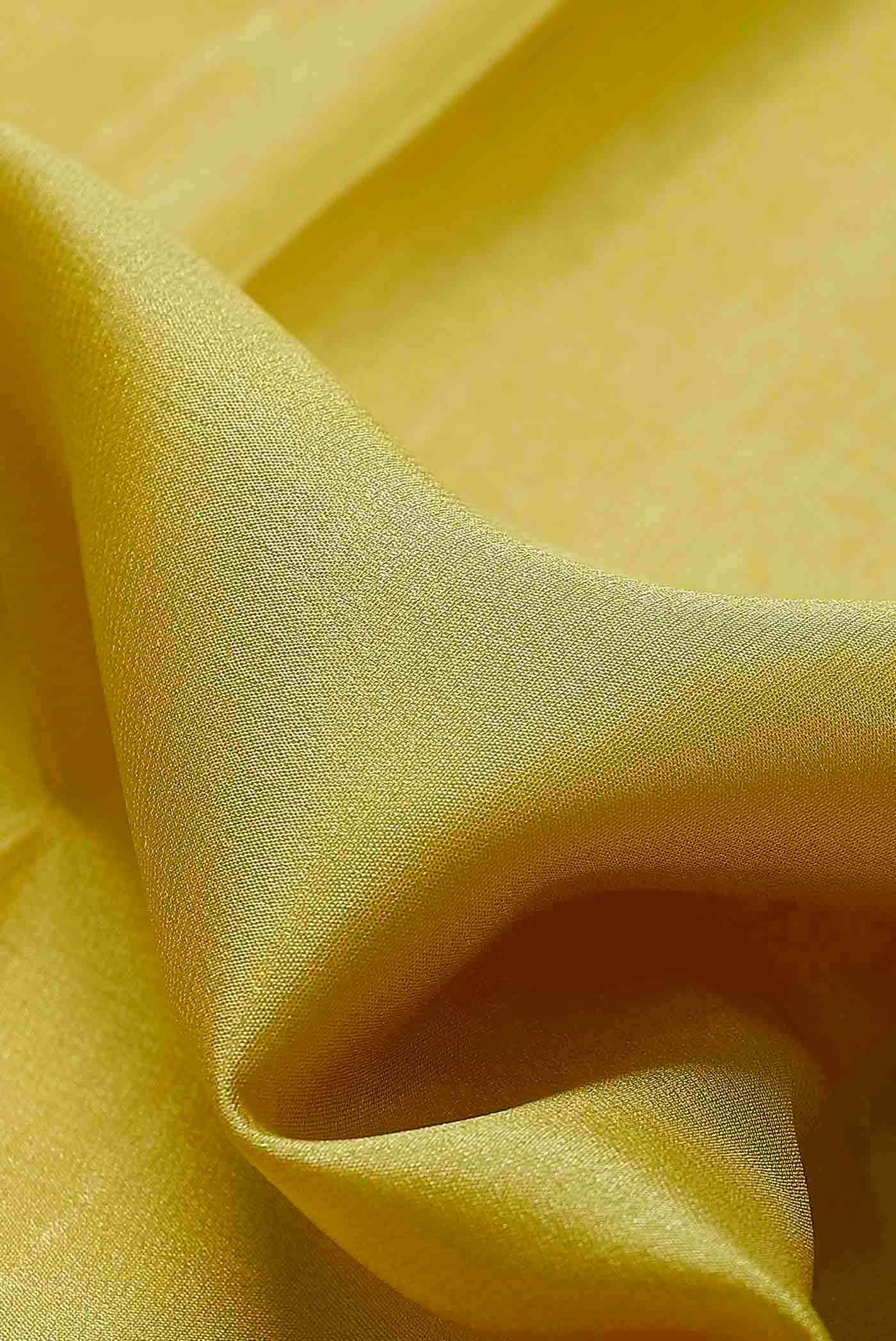 Yellow Mysore Crepe Saree