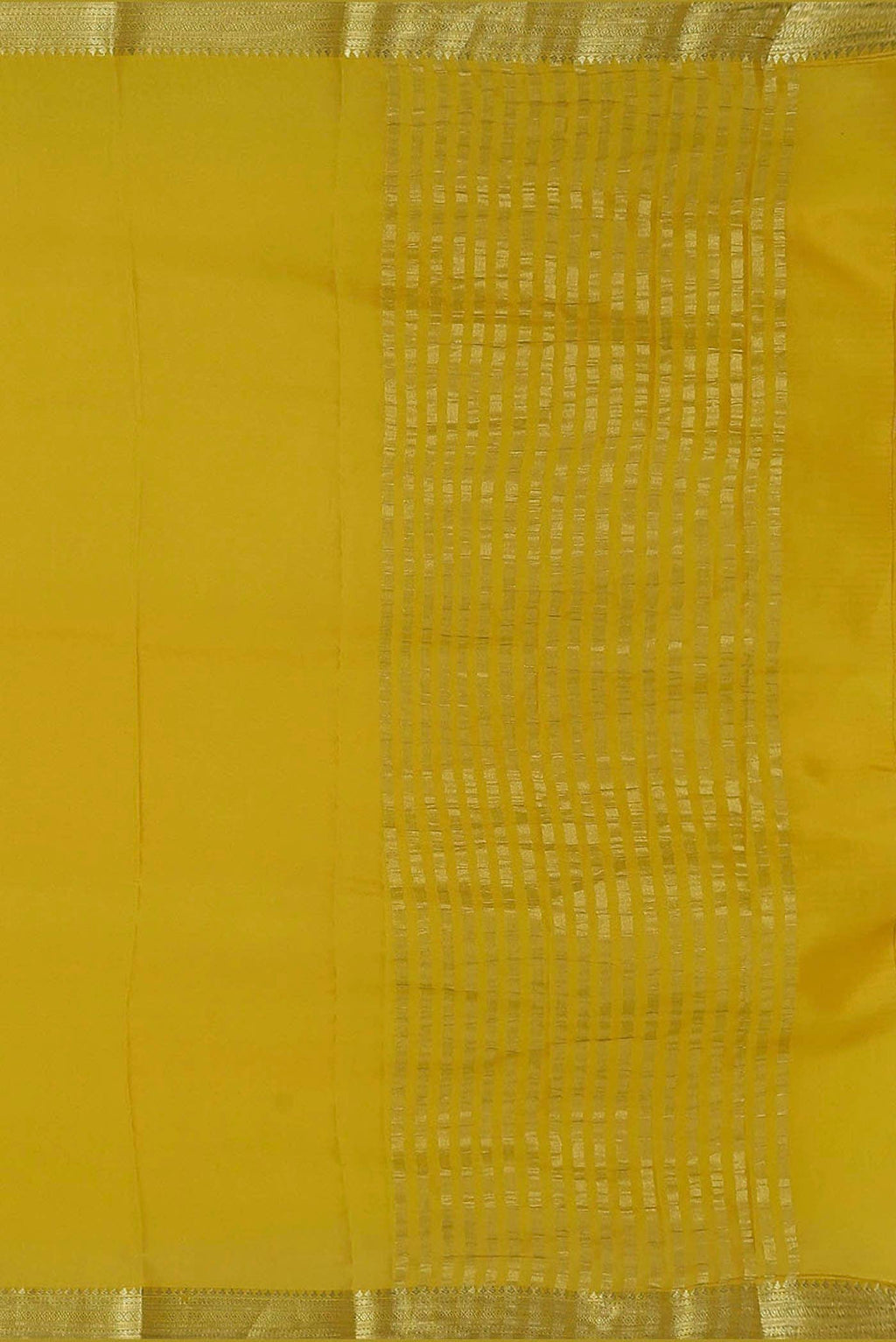 Yellow Mysore Crepe Saree