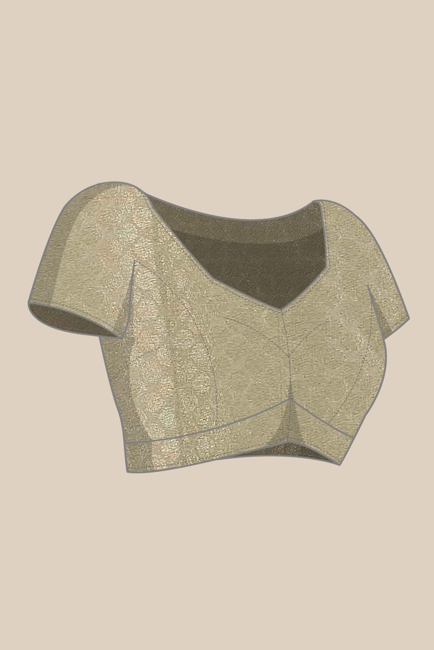 Beige Mysore Crepe Saree