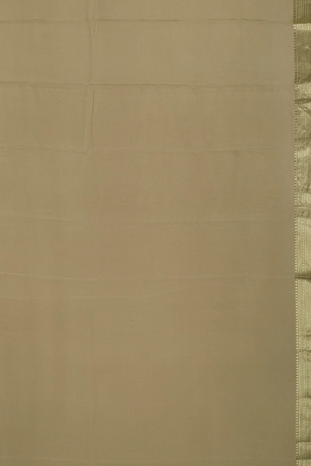 Beige Mysore Crepe Saree