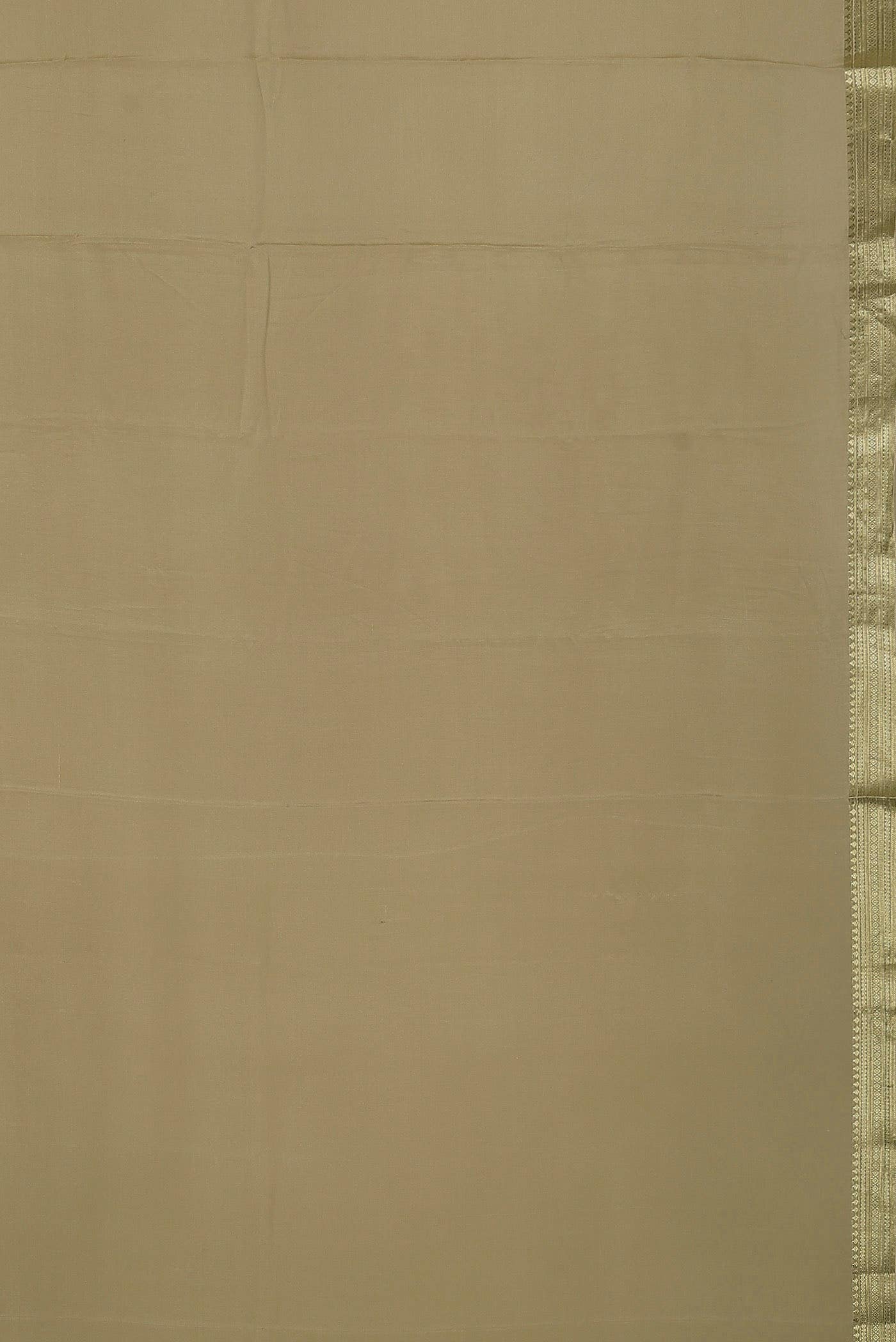 Beige Mysore Crepe Saree