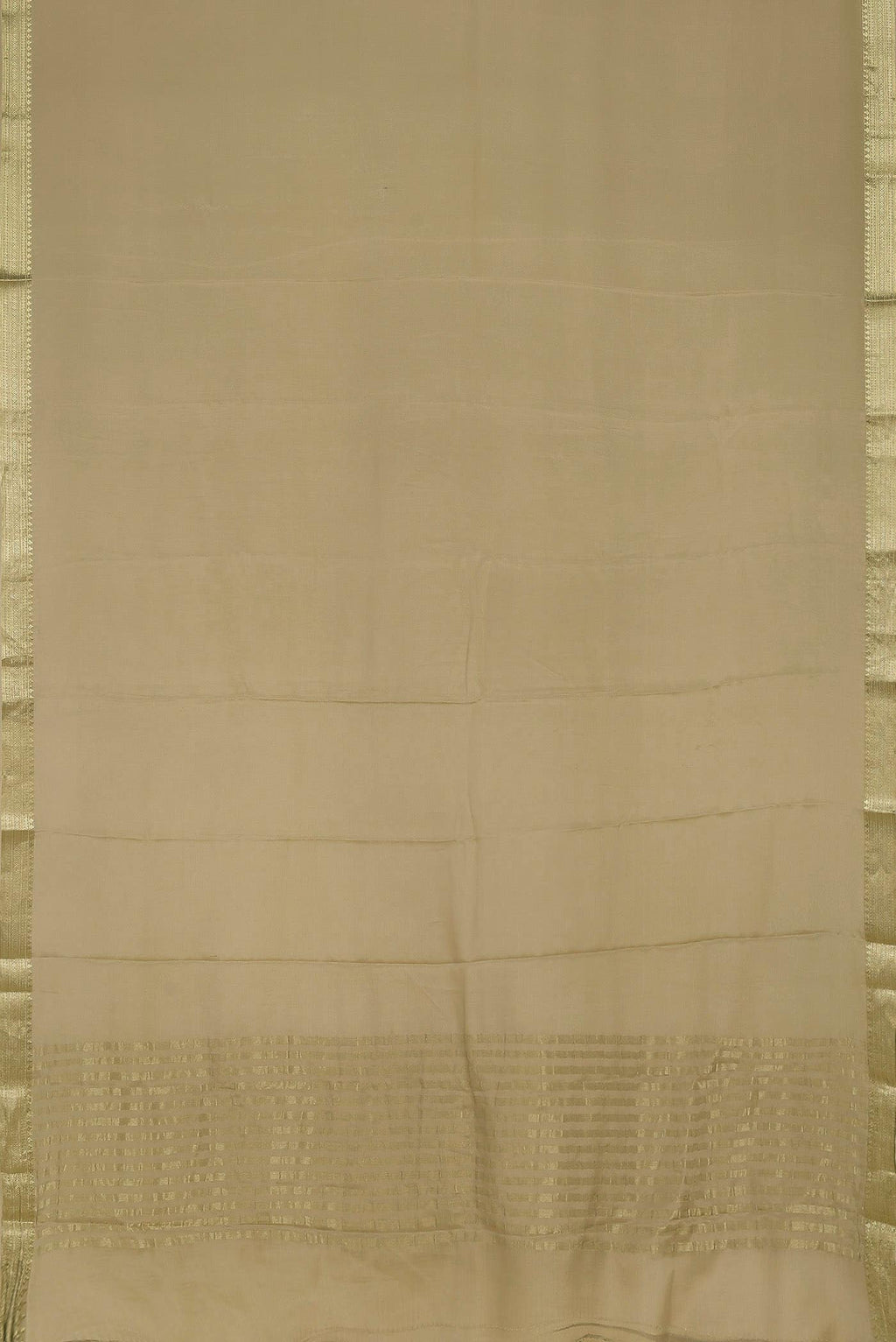 Beige Mysore Crepe Saree