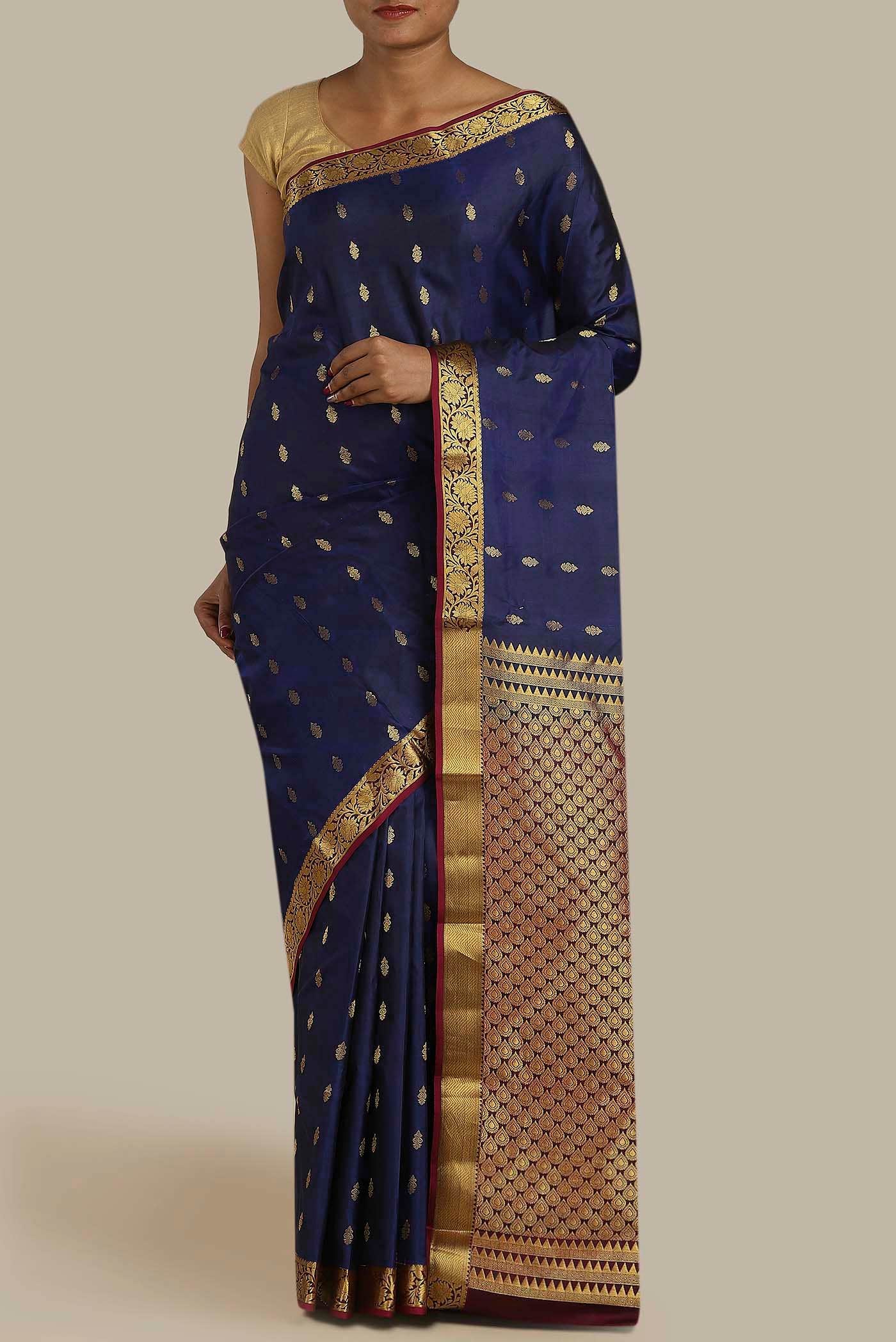 Blue Kanchipuram Silk Saree