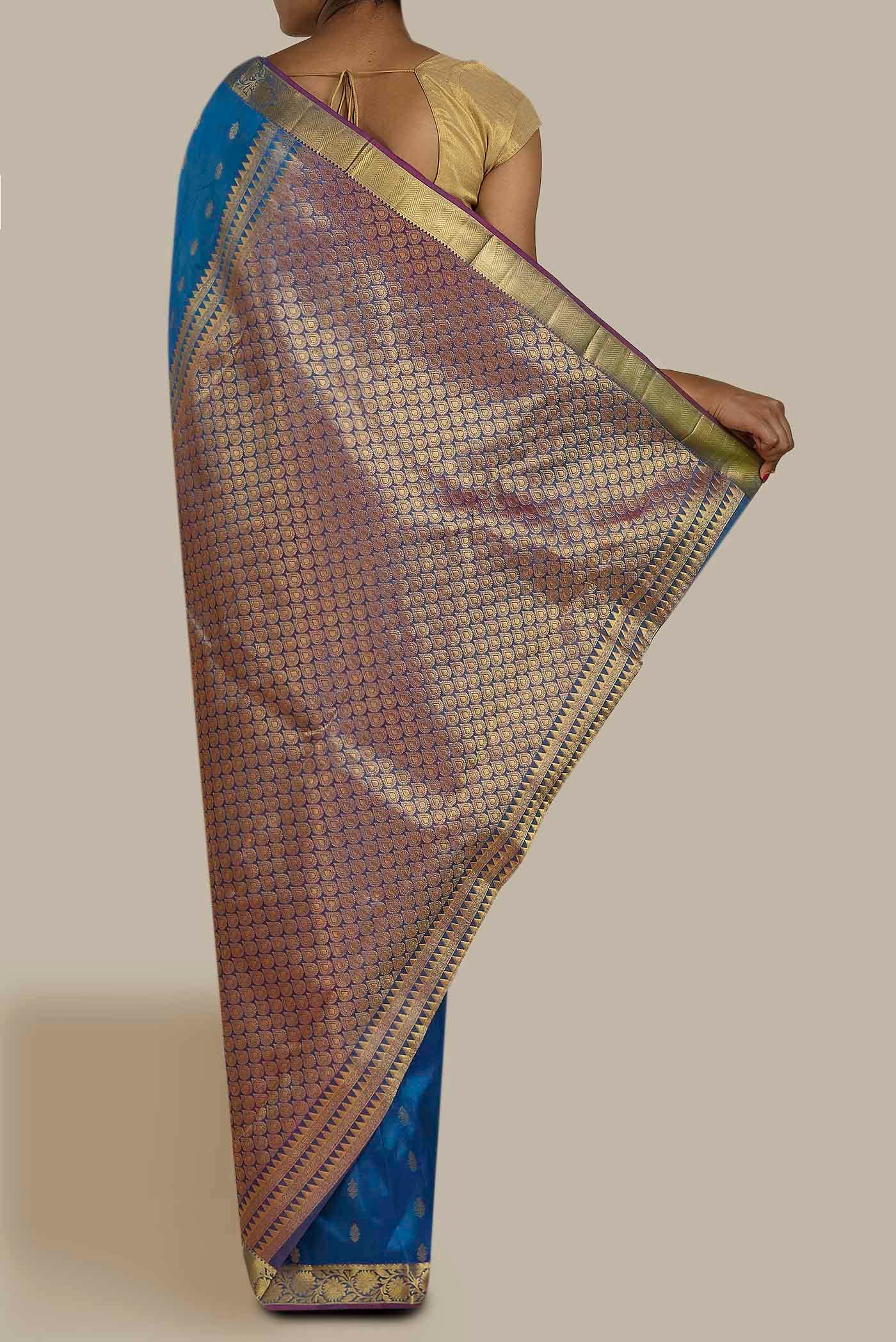 Blue Kanchipuram Silk Saree