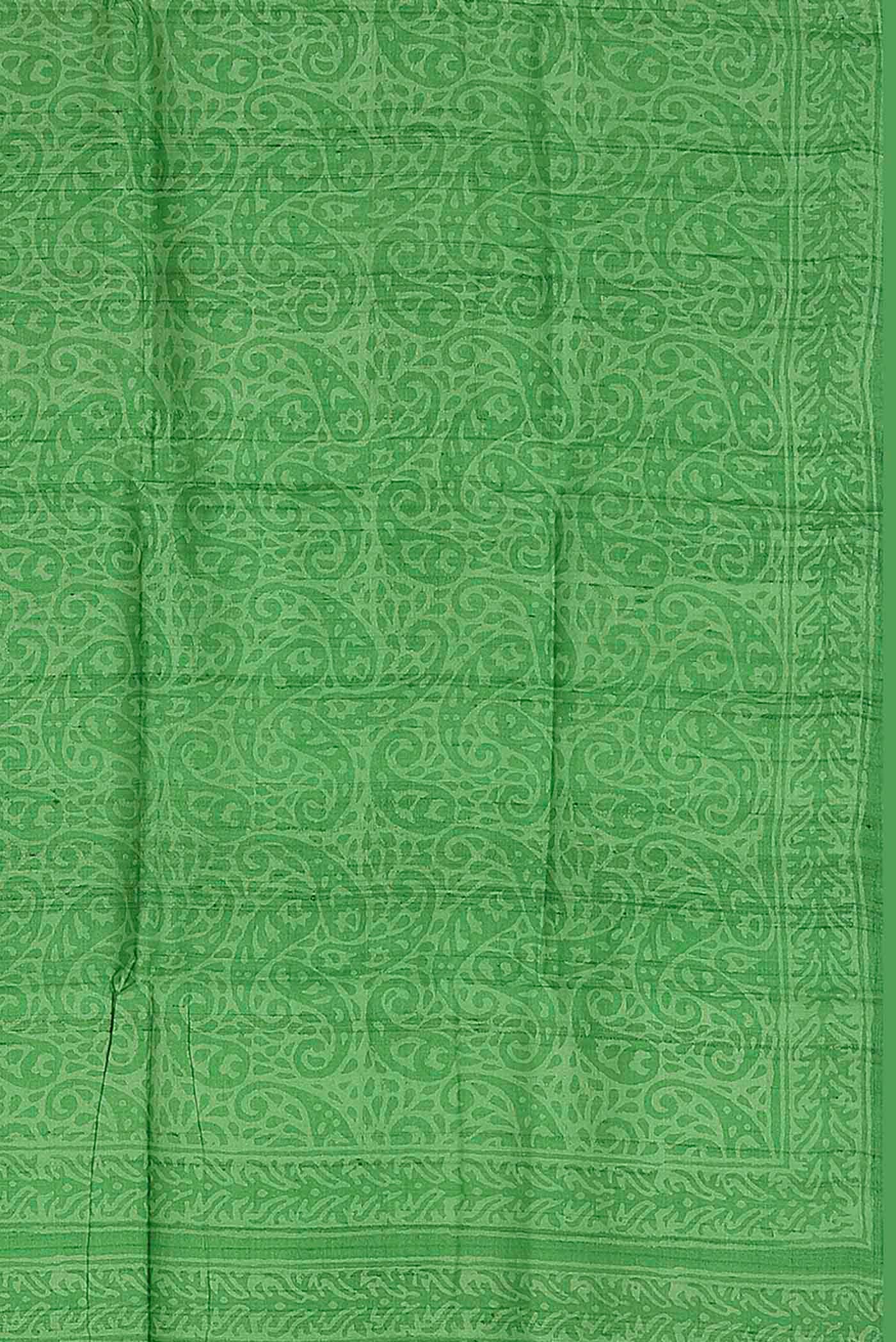 Green Bhagalpuri Tussar Silk Saree