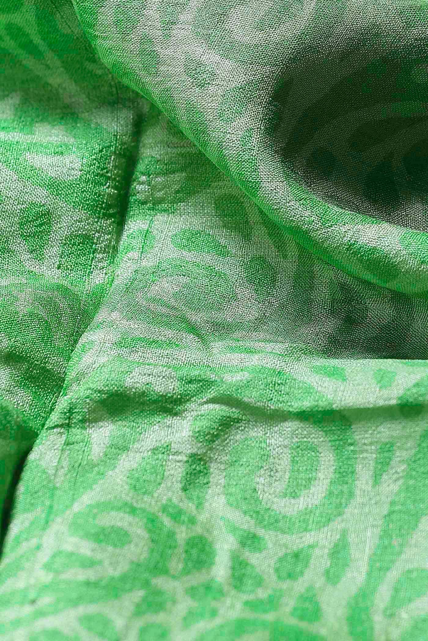 Green Bhagalpuri Tussar Silk Saree