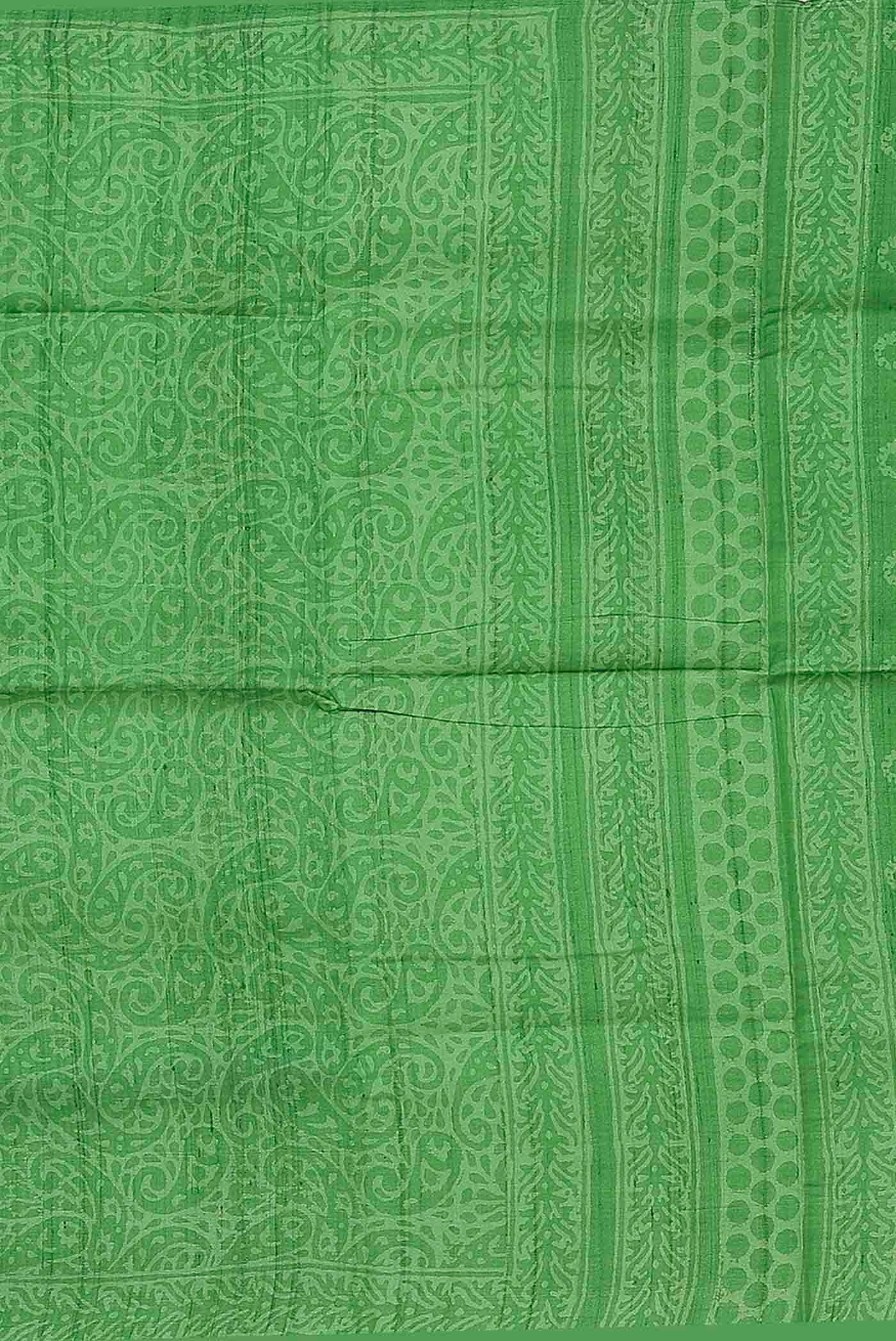Green Bhagalpuri Tussar Silk Saree