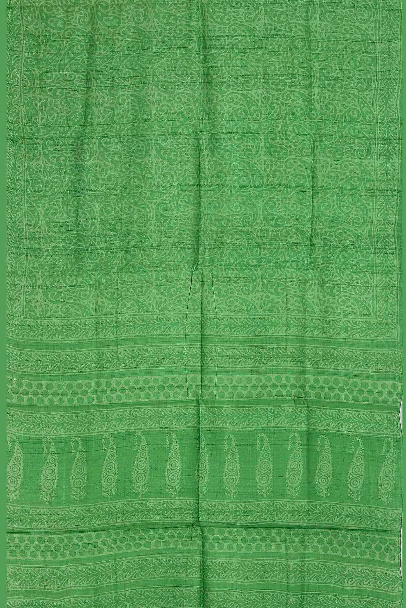 Green Bhagalpuri Tussar Silk Saree