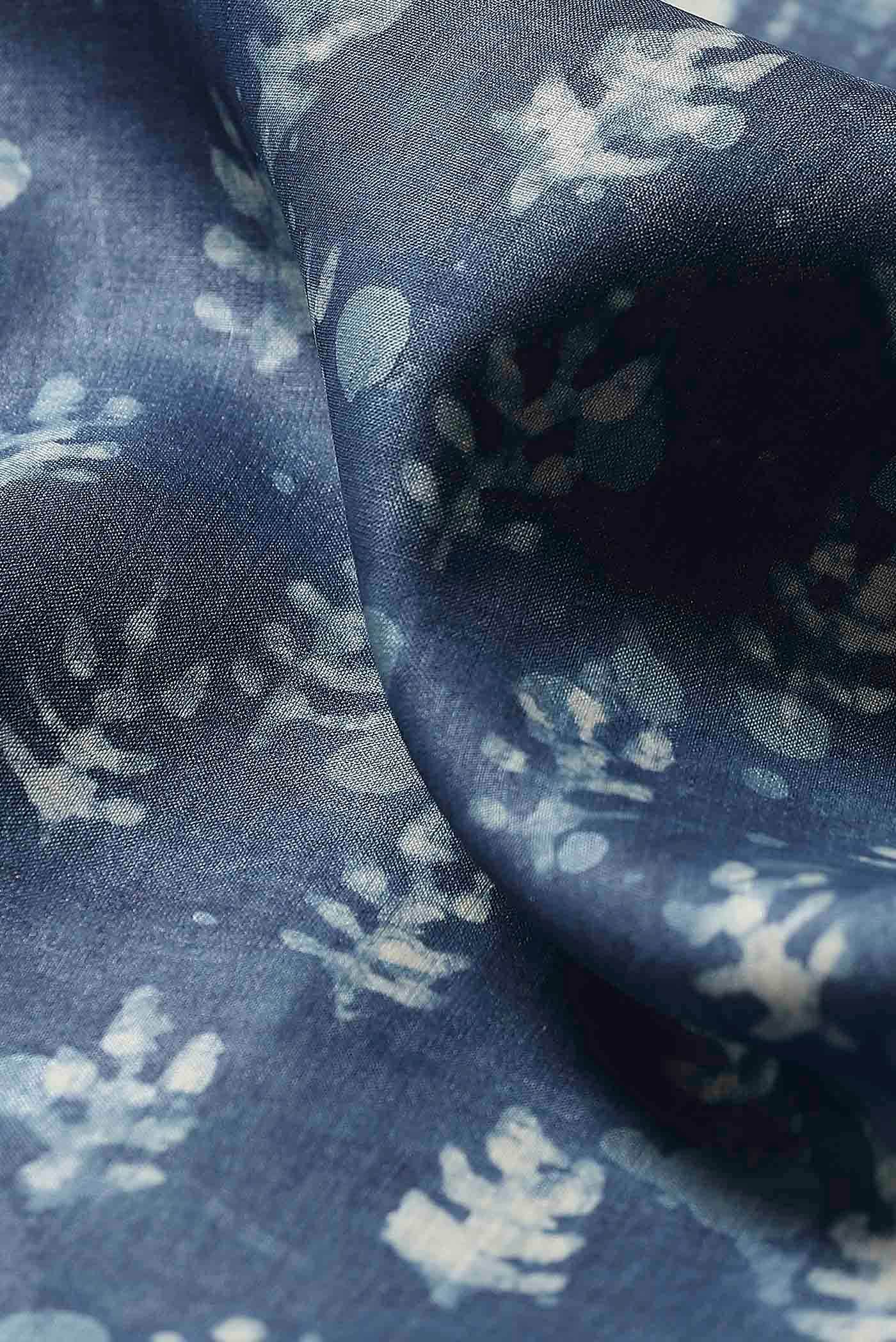 Indigo Bhagalpuri Tussar Silk Saree