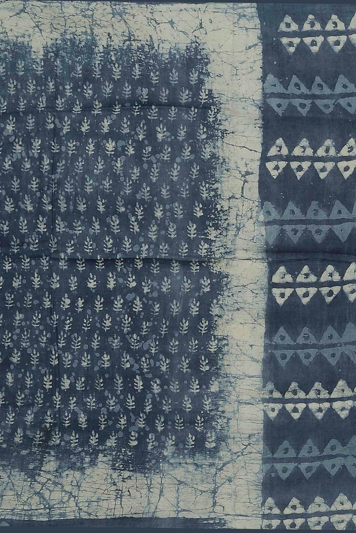 Indigo Bhagalpuri Tussar Silk Saree