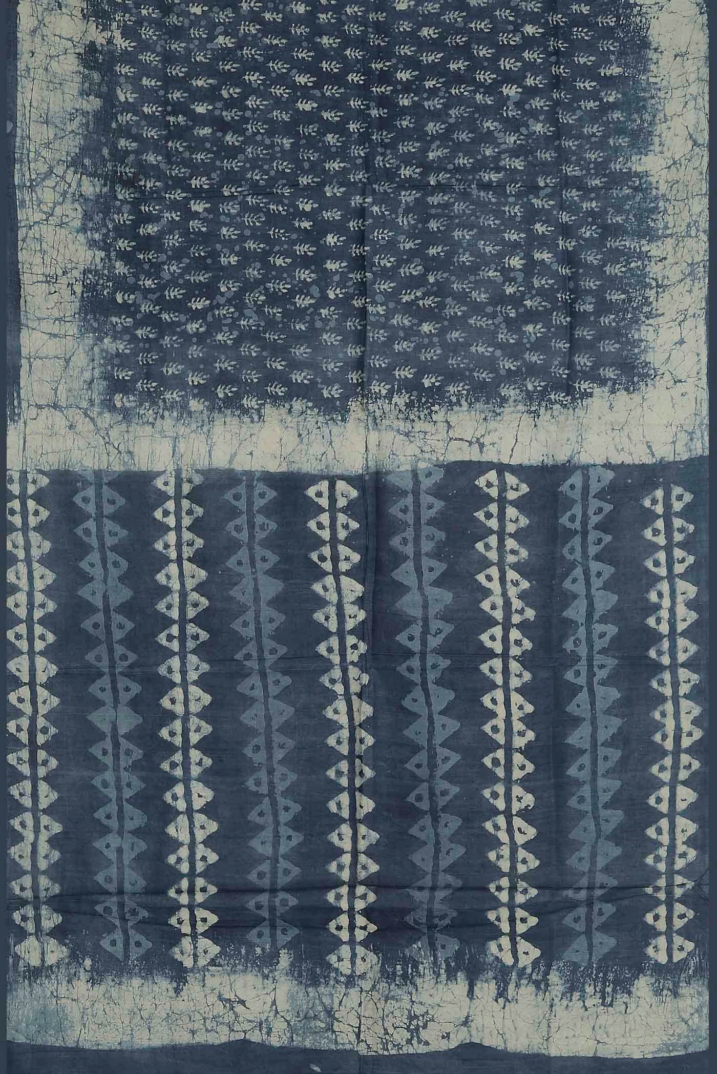 Indigo Bhagalpuri Tussar Silk Saree