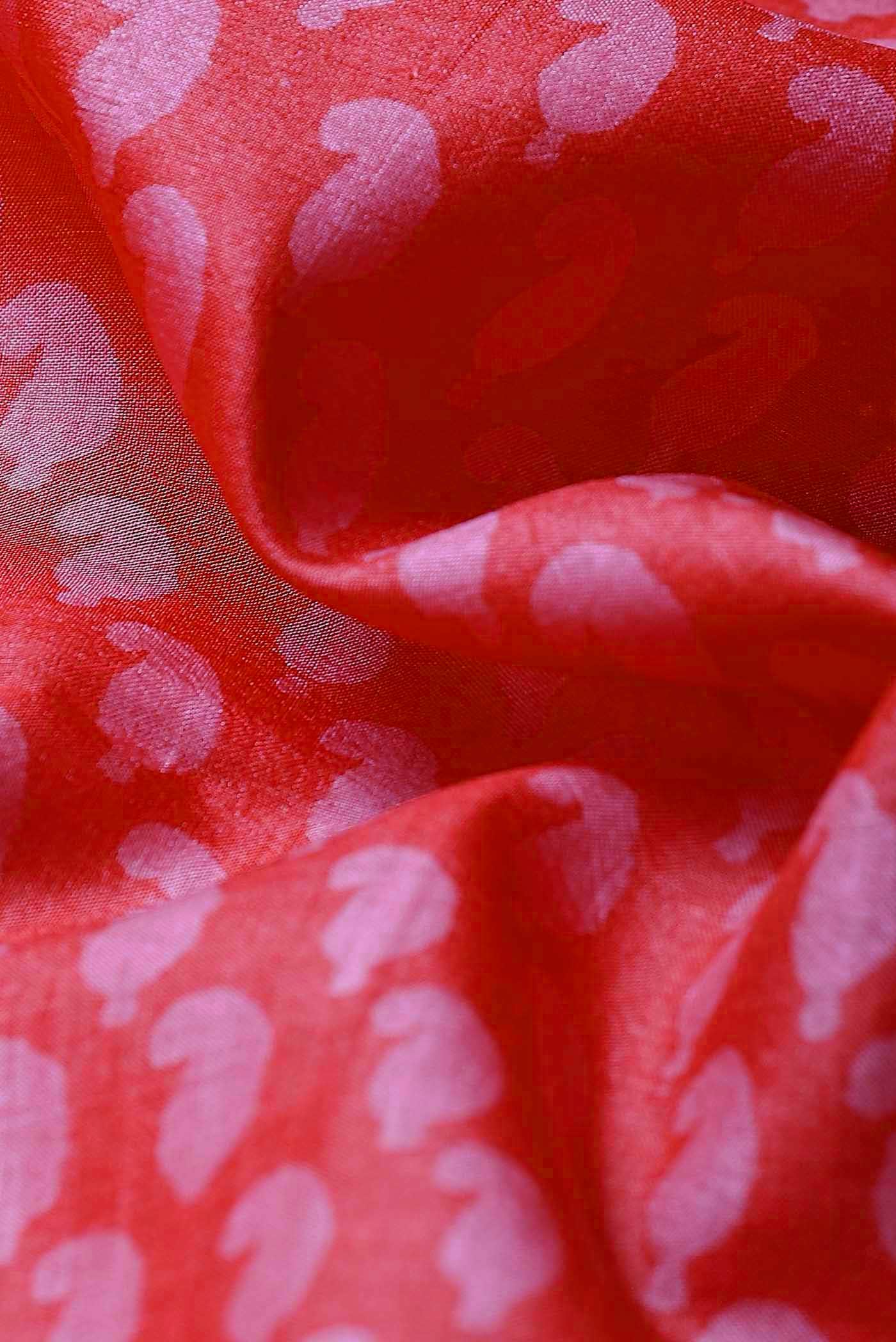 Orange Bhagalpuri Tussar Silk Saree