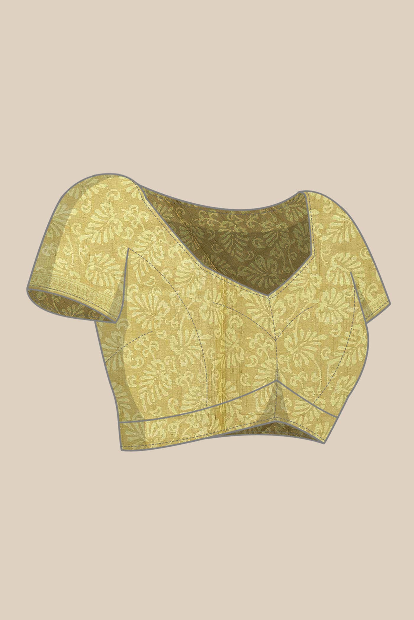Yellow Bhagalpuri Tussar Silk Saree