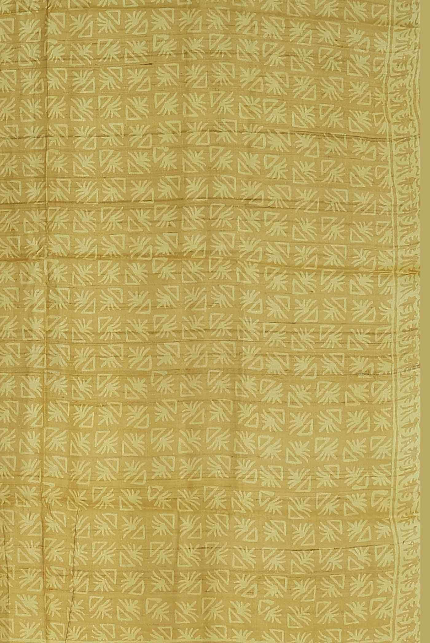 Yellow Bhagalpuri Tussar Silk Saree