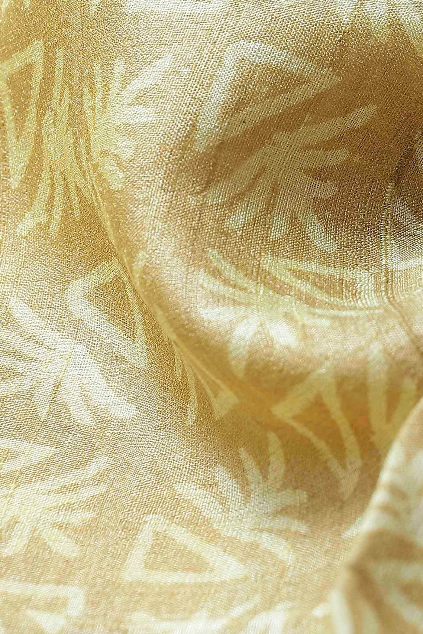 Yellow Bhagalpuri Tussar Silk Saree