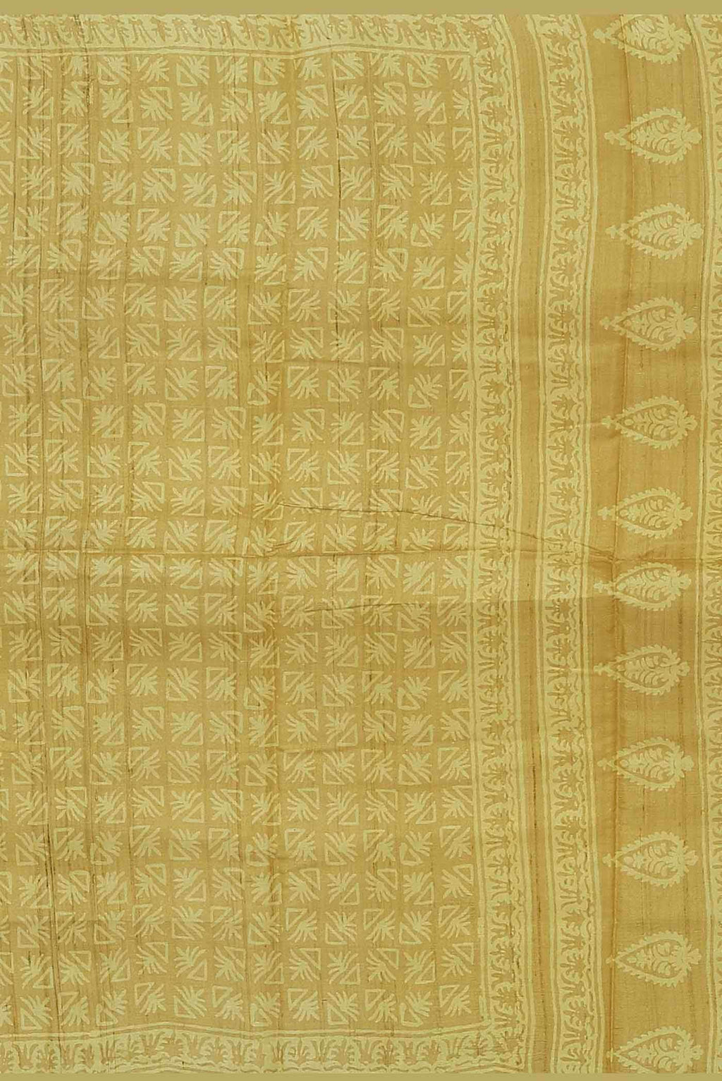 Yellow Bhagalpuri Tussar Silk Saree