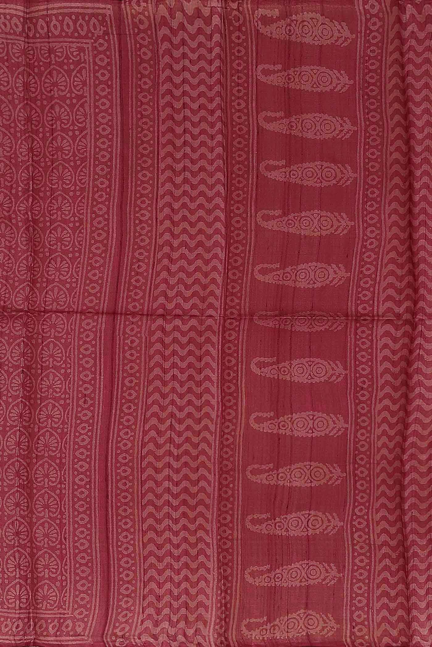 Pink Bhagalpuri Tussar Silk Saree