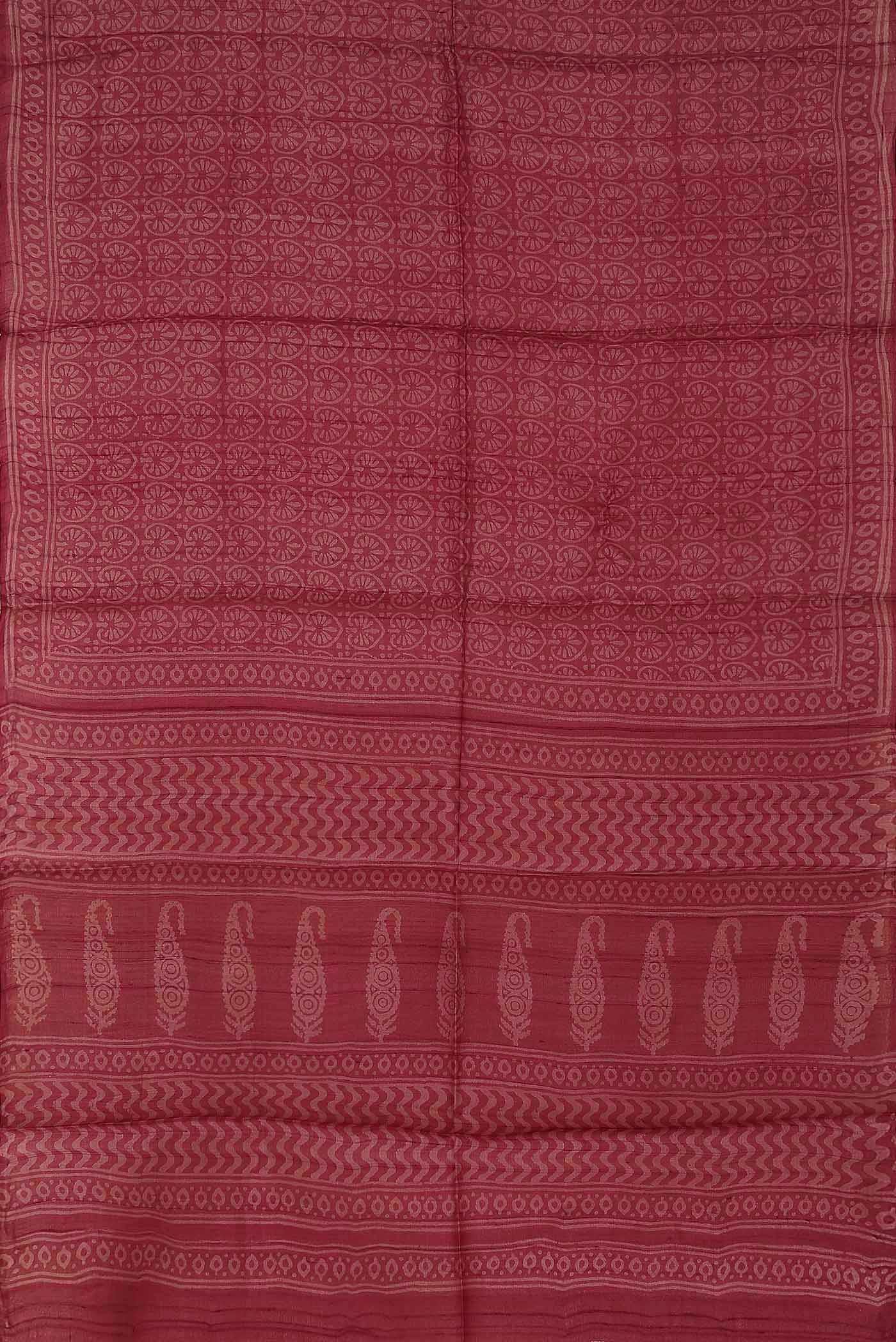 Pink Bhagalpuri Tussar Silk Saree