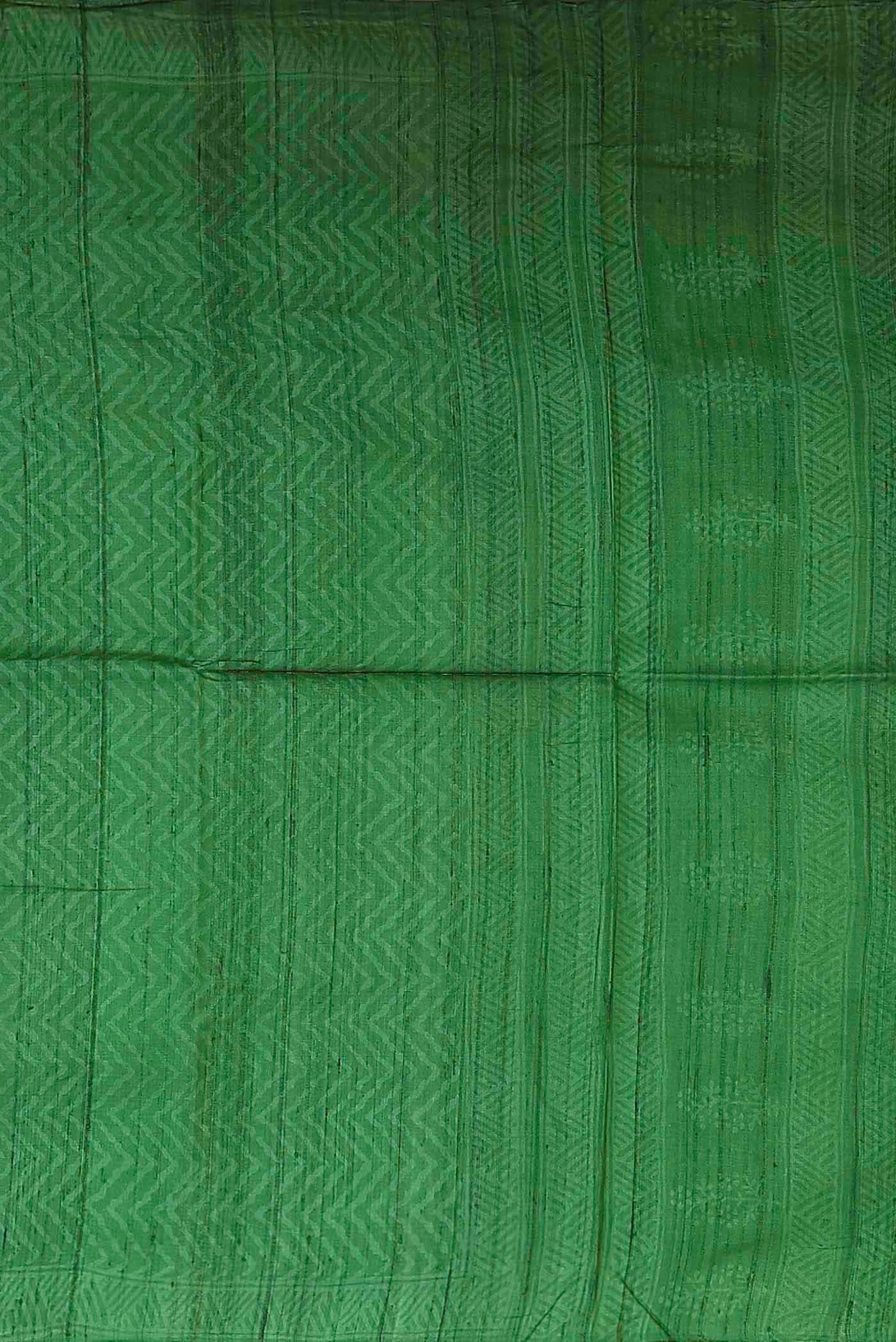 Green Bhagalpuri Tussar Silk Saree
