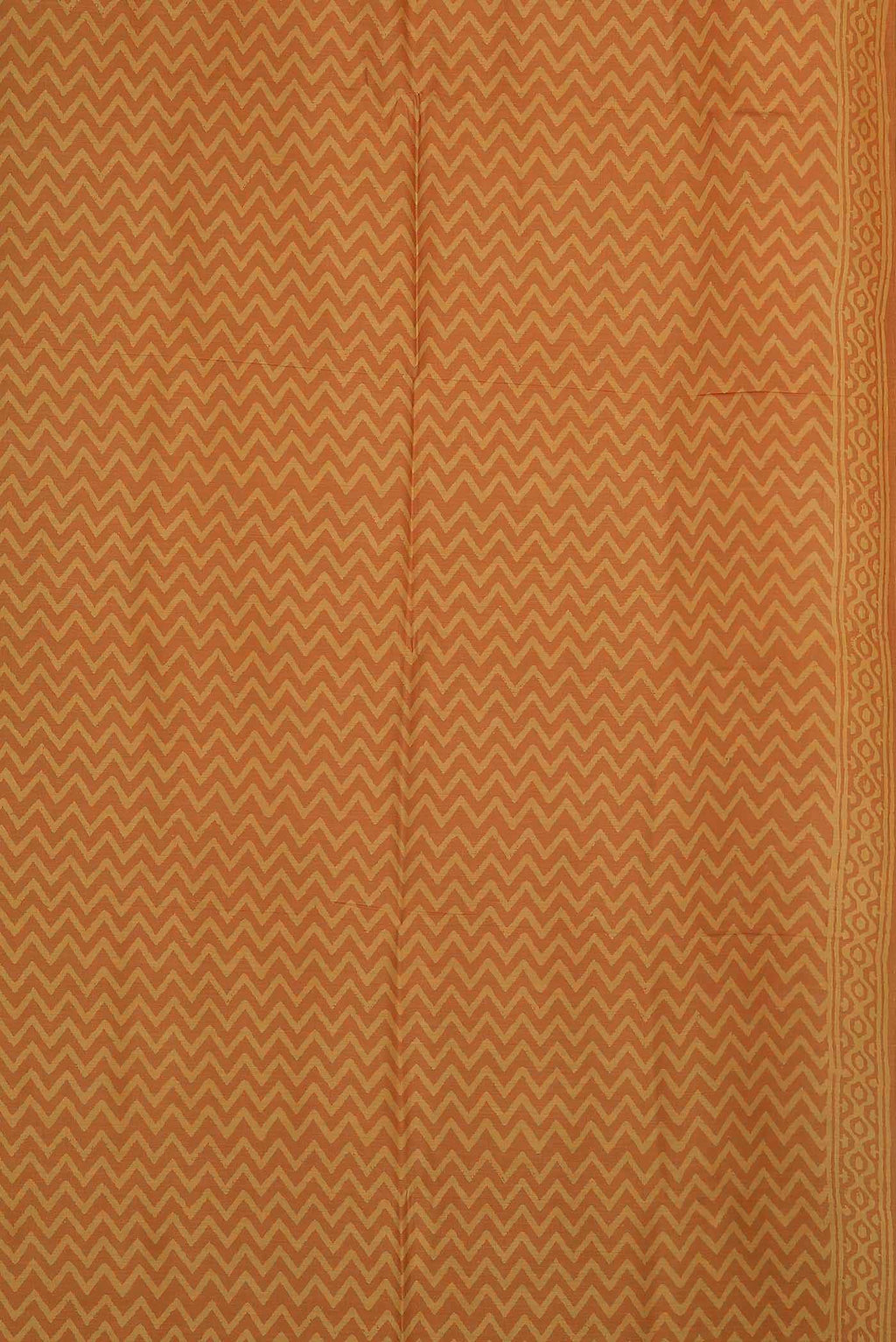 Orange Printed Silk Saree